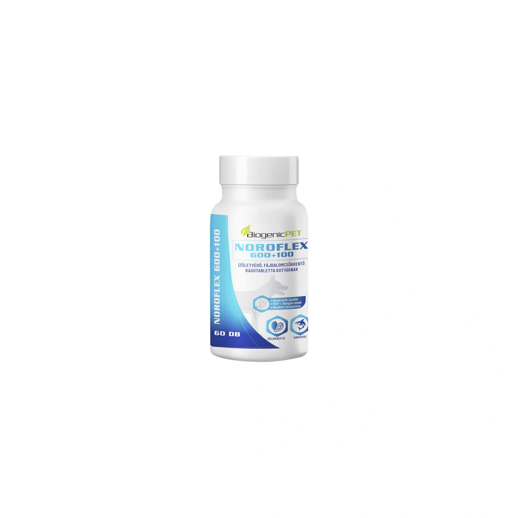 BiogenicPet Noroflex 600+100mg 60db ízületvédő, fájdalomcsökkentő rágótabletta