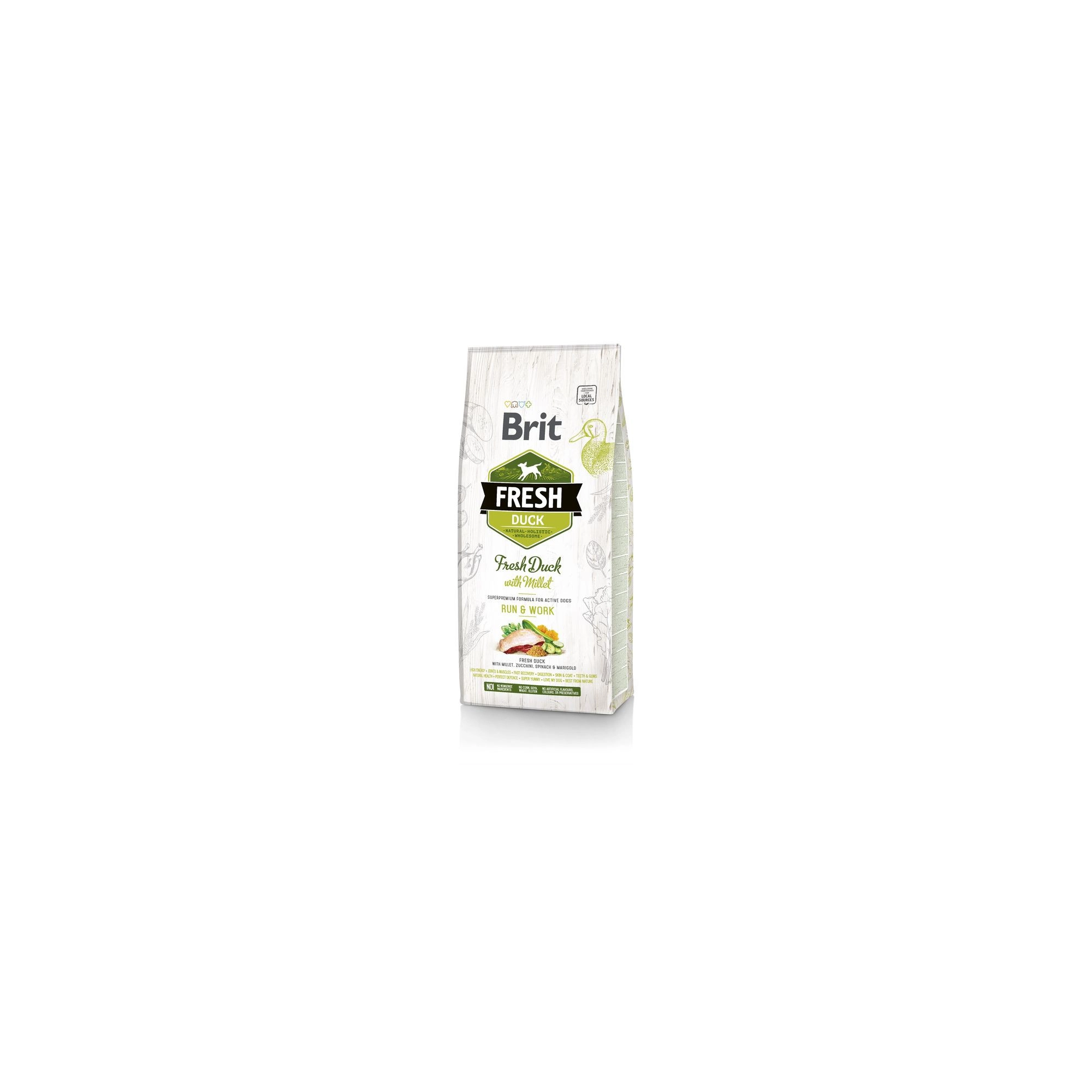 Brit Fresh Duck with Millet Active Run & Work kutyatáp 12 kg