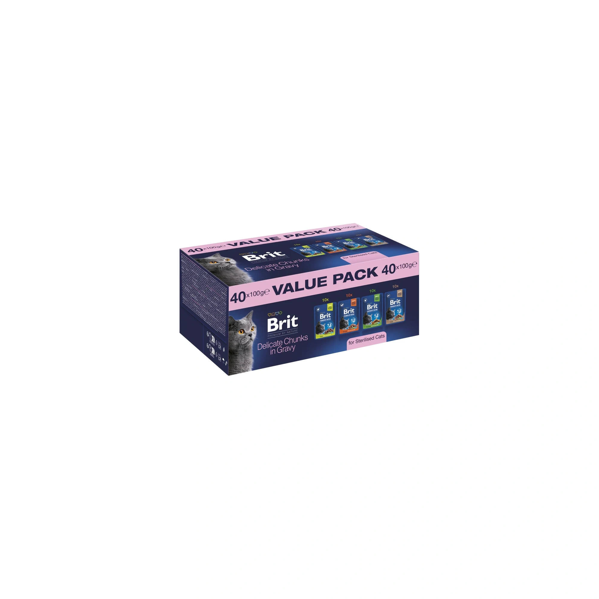 -Brit Premium by Nature Cat Value Pack for Sterilised Cats 40 pcs