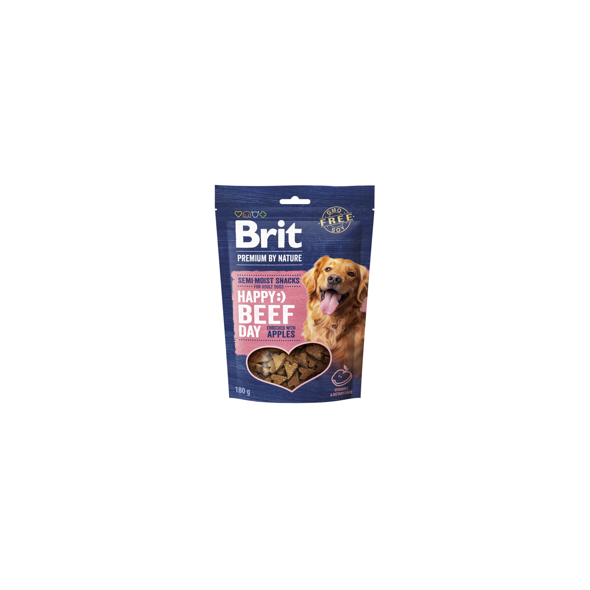 Brit Premium Happy Day Semi-Moist Snack Beef, Apple - marha almával 180g
