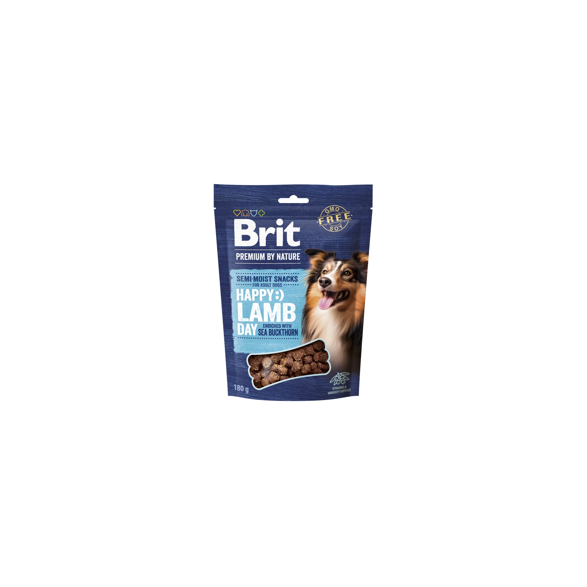 Brit Premium Happy Day Semi-Moist Snack Lamb, Sea Buckthorn - bárány homoktövissel 180g
