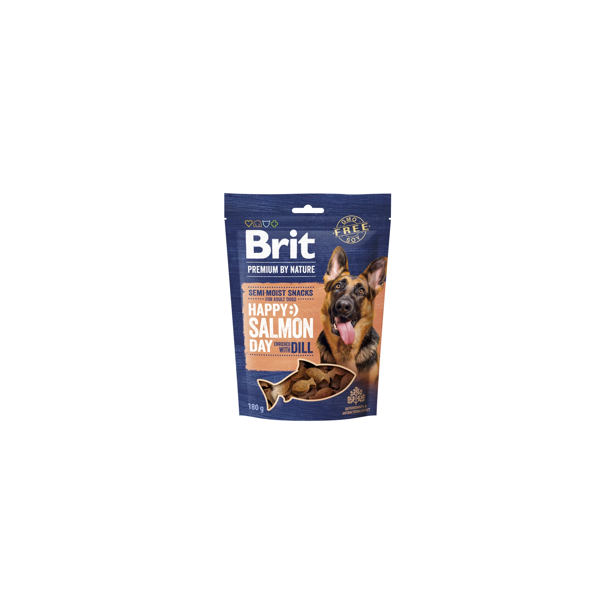 Brit Premium Happy Day Semi-Moist Snack Salmon, Dill - lazac kaporral 10x180g