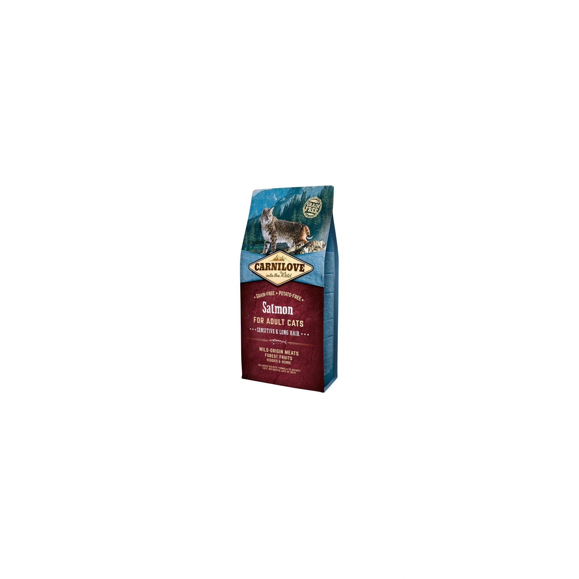 Carnilove Cat Adult Salmon Sensitive & Long Hair- Lazac Hússal 6kg