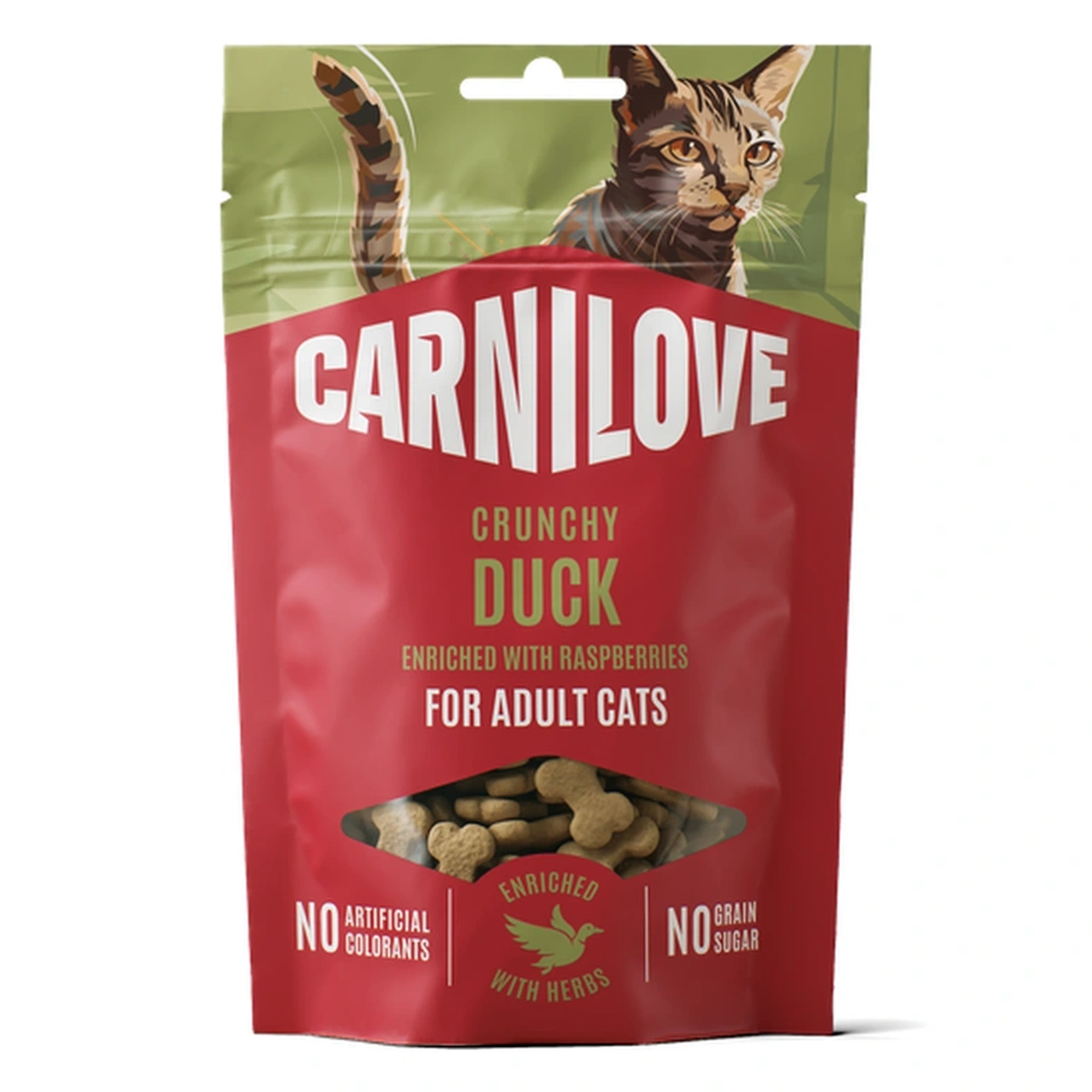 Carnilove Cat Crunchy Snack Duck enriched with Raspberries - Kacsával és Málnával 50g