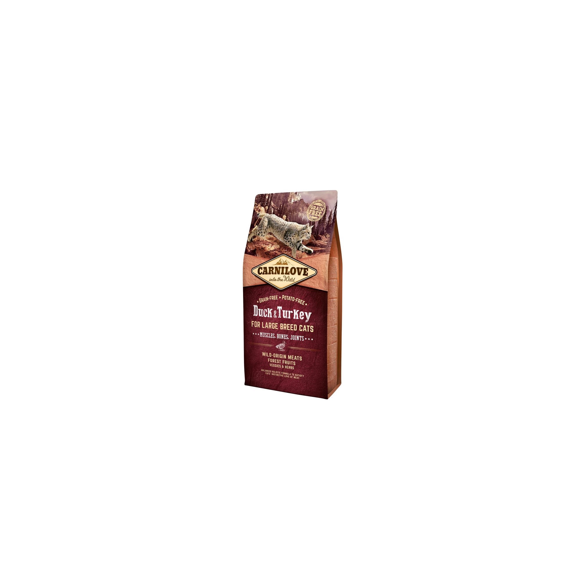 Carnilove Cat Duck & Turkey Large Breed – Muscles, Bones, Joints Kacsa és Pulyka Hússal 6kg