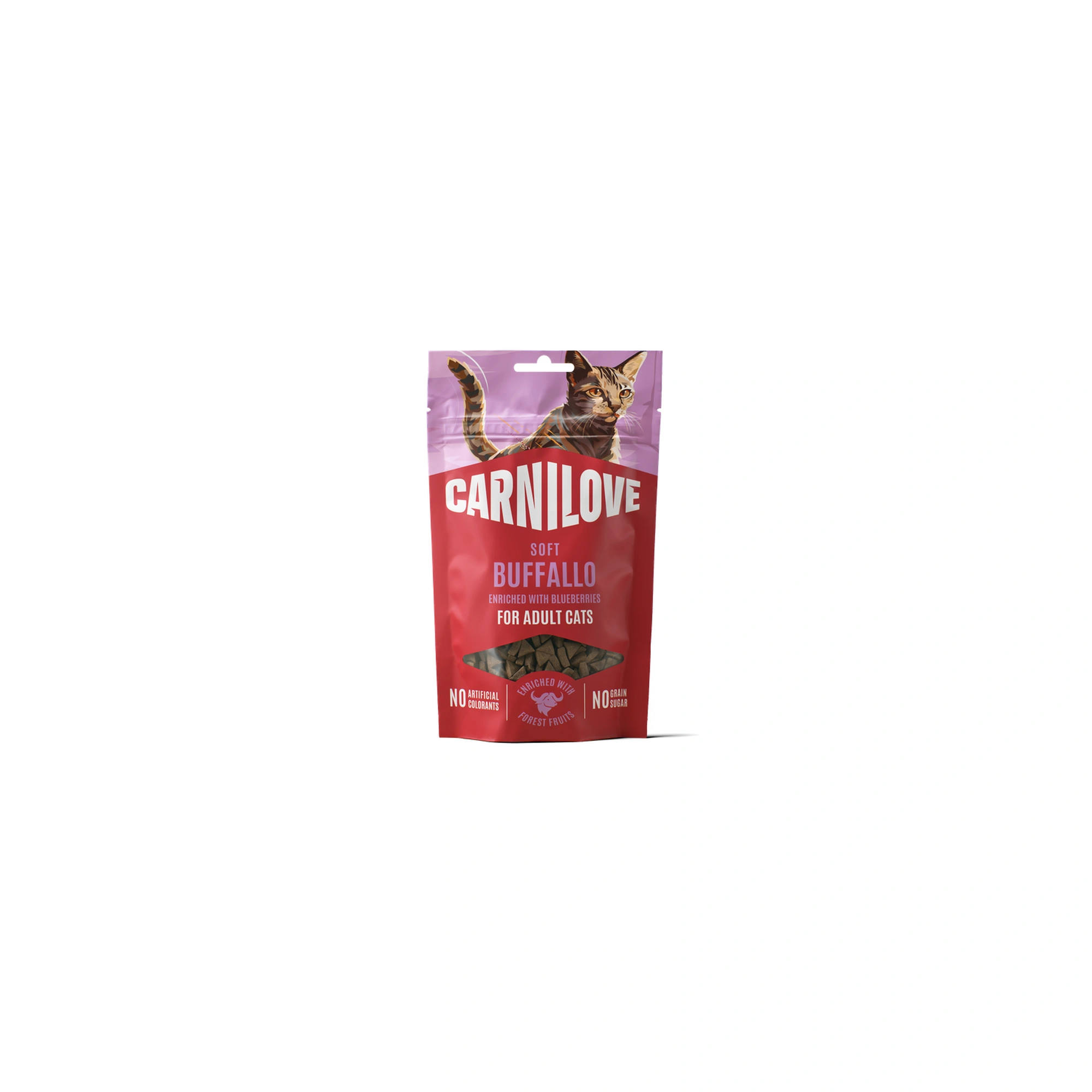 Carnilove Cat Soft Snack Buffallo enriched with Blueberries - Bivalyhússal és Áfonyával 50g