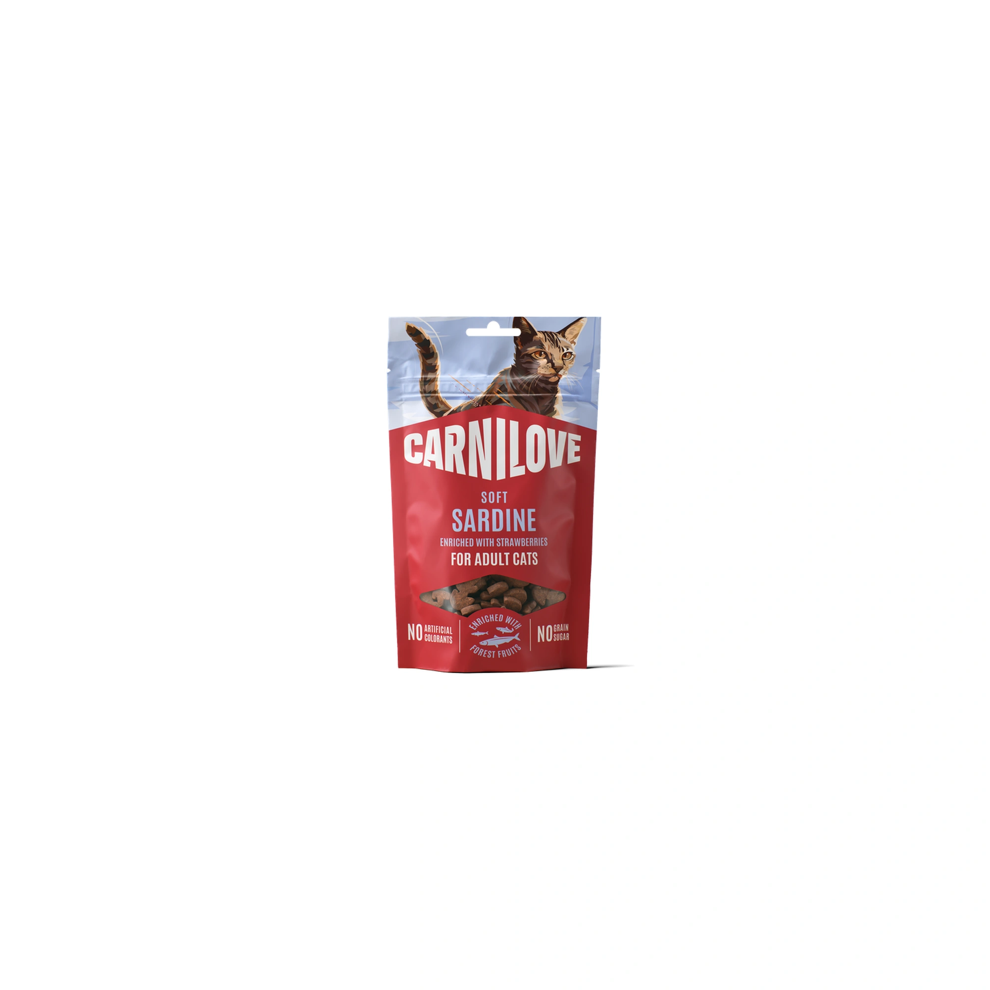 Carnilove Cat Soft Snack Sardine enriched with Strawberry - Szardíniával és Eperrel 50g