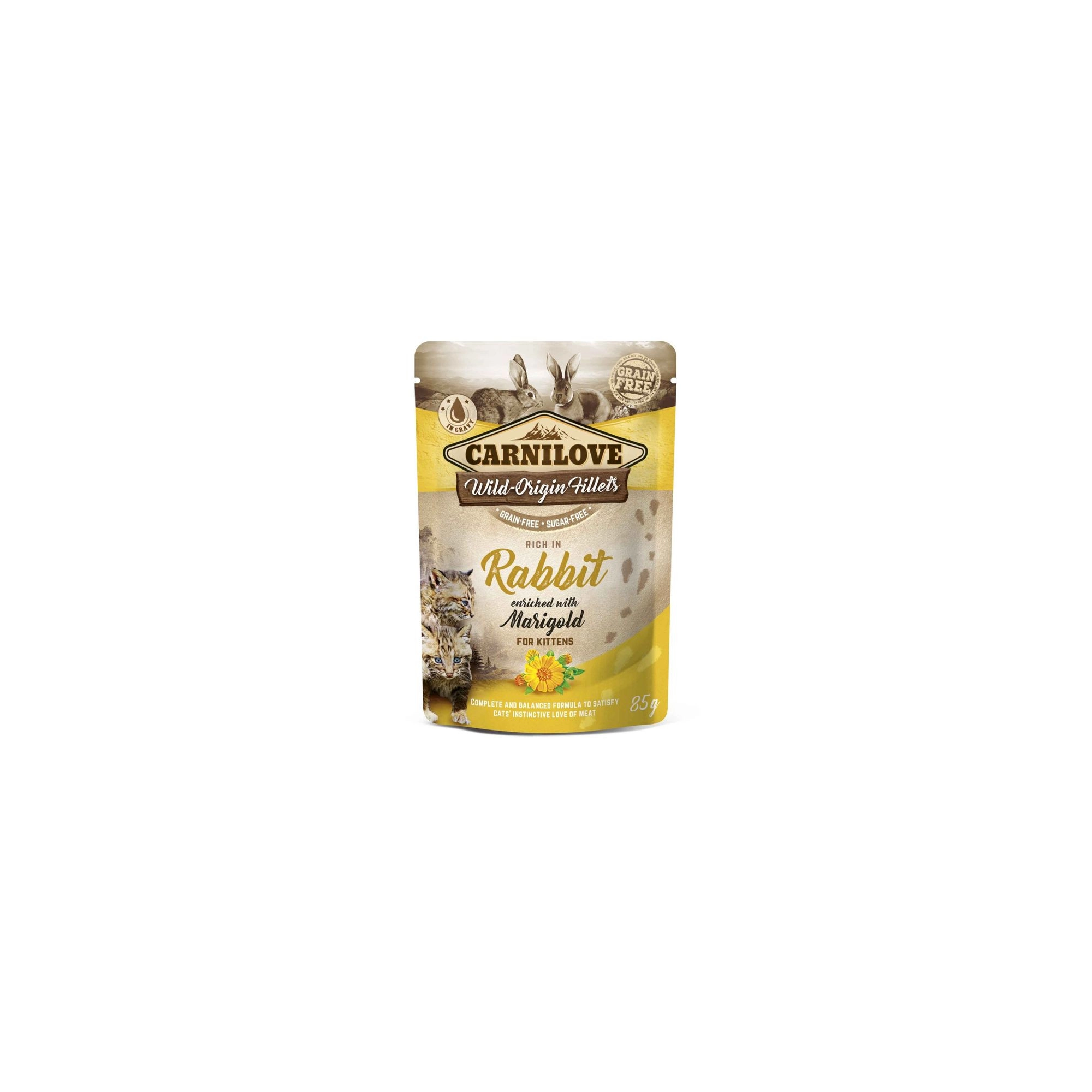 Carnilove Cat tasakos Rabbit with Marigold - Nyúl körömvirággal 85g