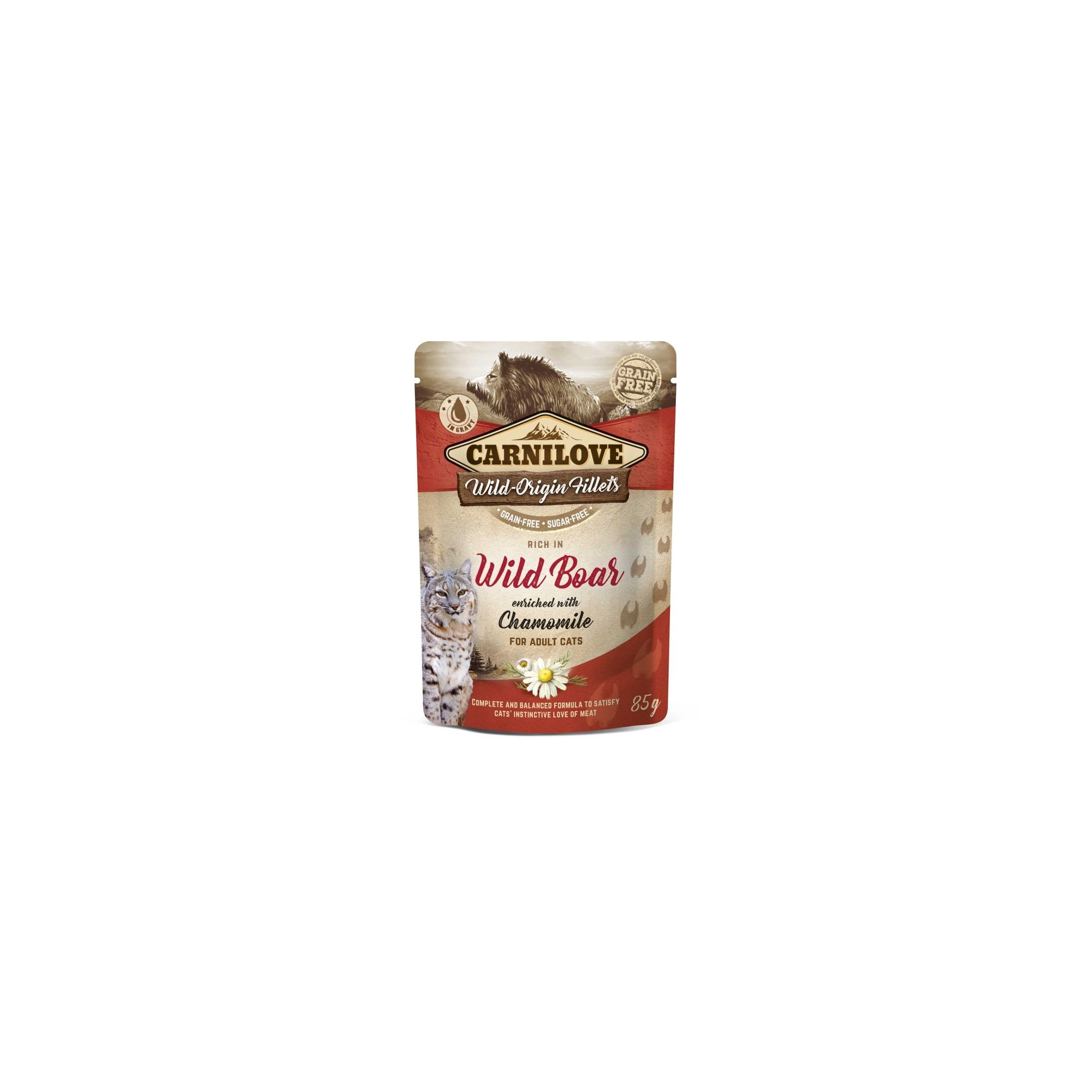 Carnilove Cat tasakos Wild Boar with Chamomile - Vaddisznó kamillával 85g