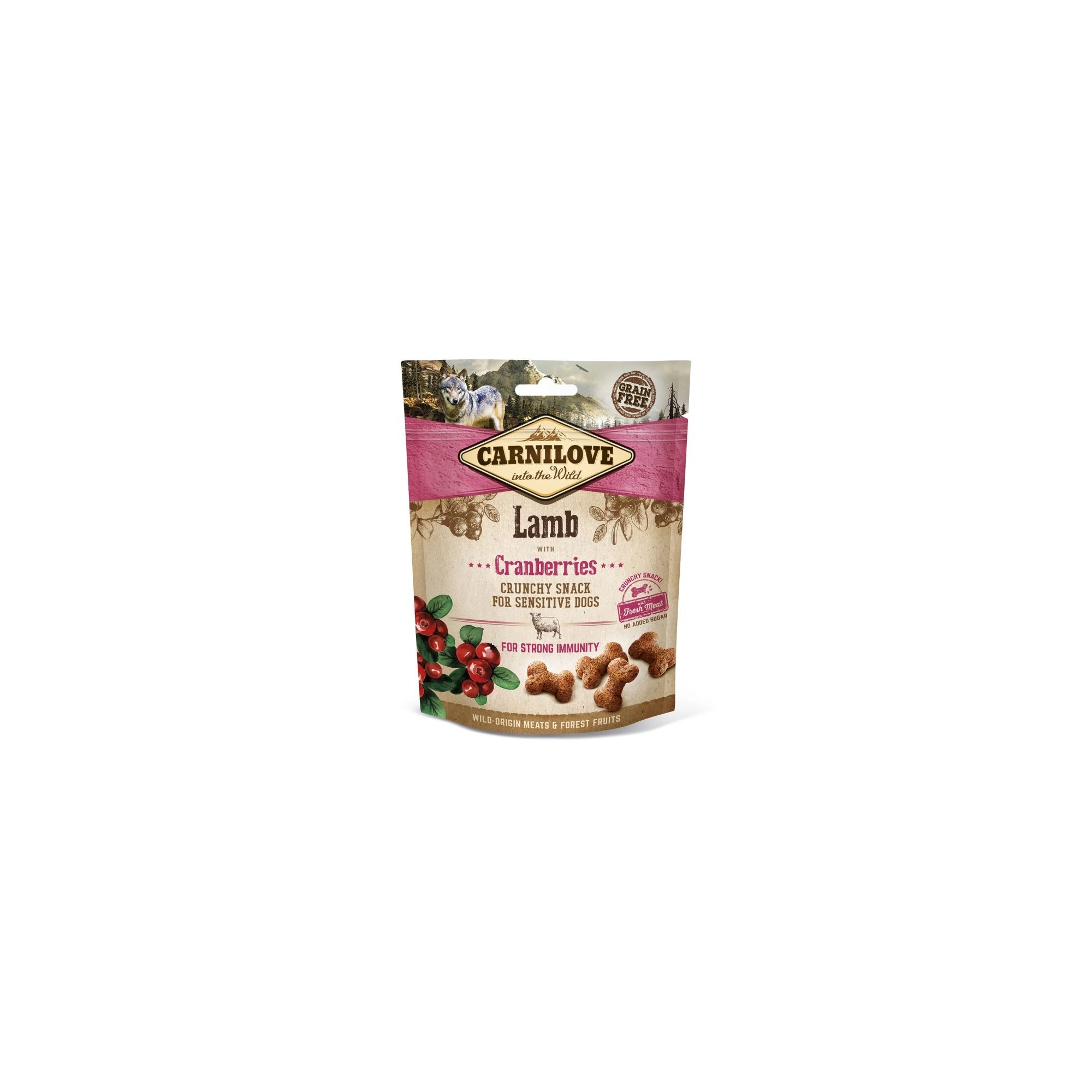 Carnilove Dog Jutalomfalat Crunchy Lamb&cranberries - Bárányhús vörösáfonyával 200g