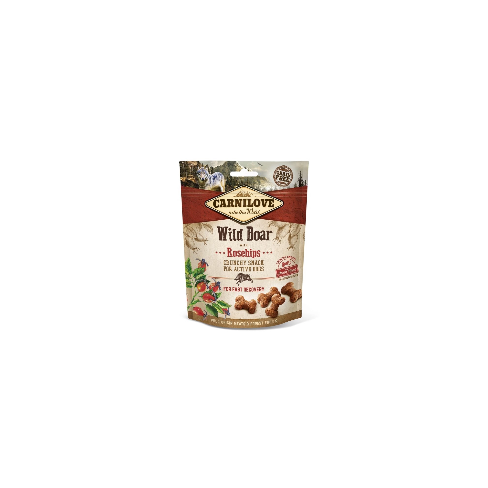 Carnilove Dog Jutalomfalat Crunchy Wild boar&rosehips - Vaddisznóhús csipkebogyóval 200g