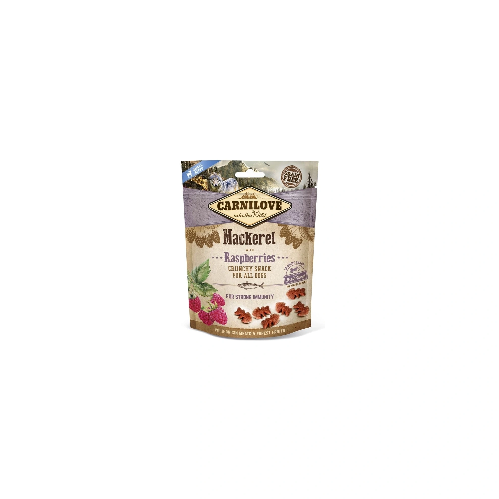 Carnilove Dog Jutalomfalat Crunchy Mackerel&raspberries - Makréla málnával 200g