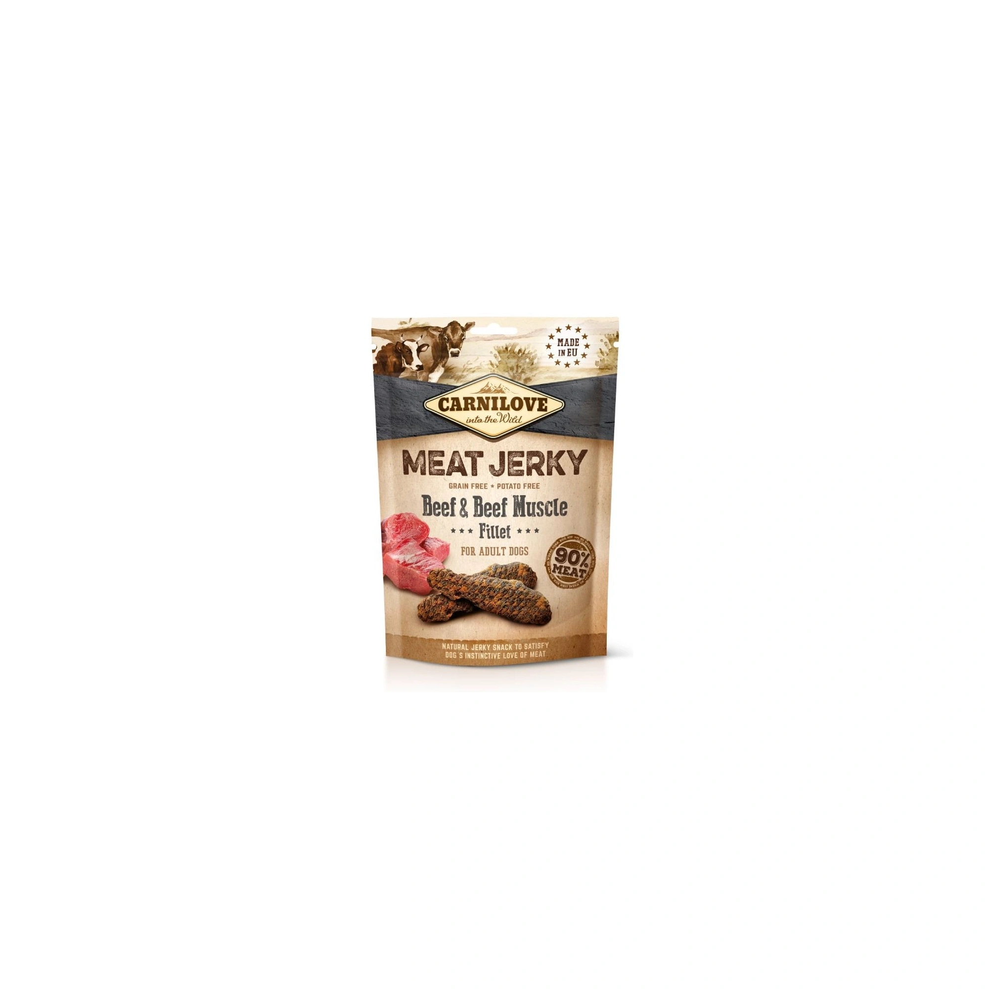 Carnilove Dog Jutalomfalat Jerky Beef&Beef Muscle Fillet - marha filé 100g