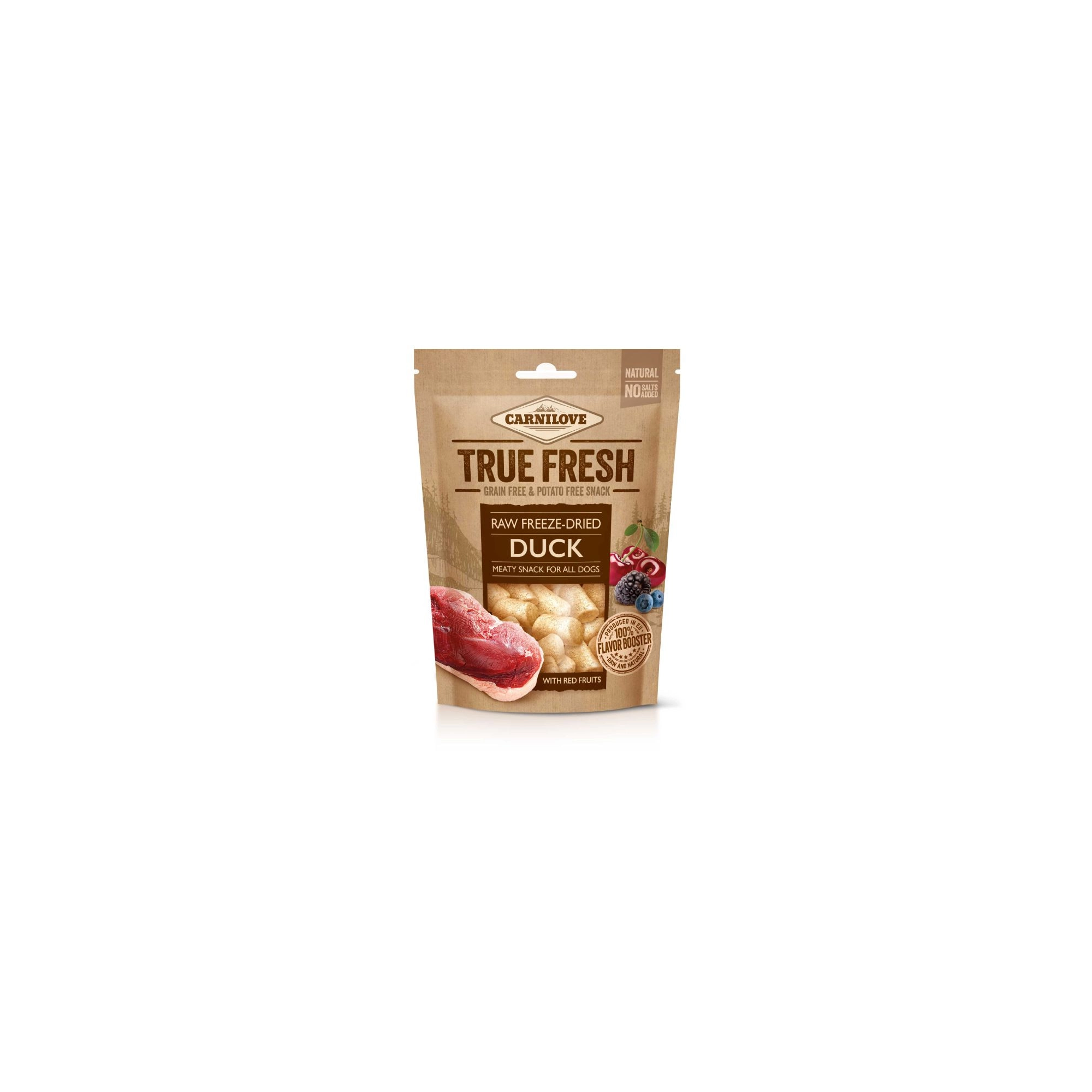 Carnilove True Fresh Raw freeze-dried snack Duck with red fruits-kacsa bogyós gyümölcsökkel 40g