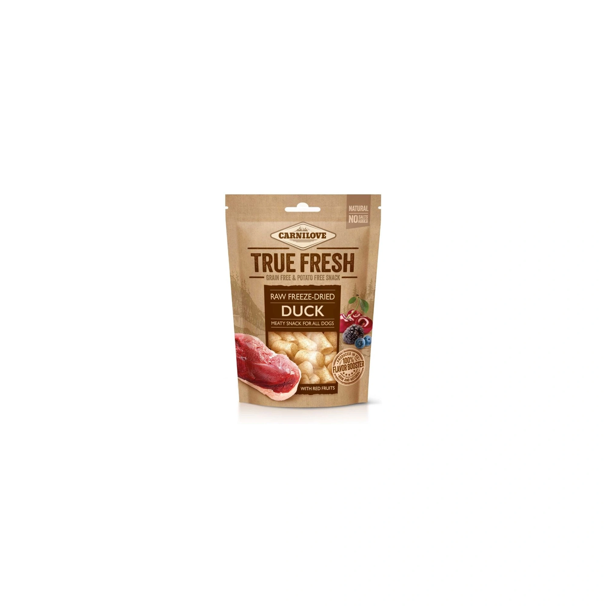 Carnilove True Fresh Raw freeze-dried snack Duck with red fruits-kacsa bogyós gyümölcsökkel 40g