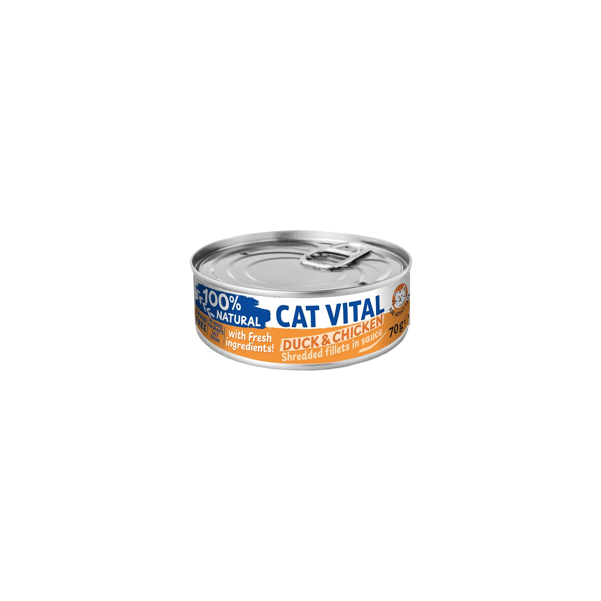 Cat Vital konzerv kacsa és csirkefilé falatok felnőtt macskáknak szószban 70g