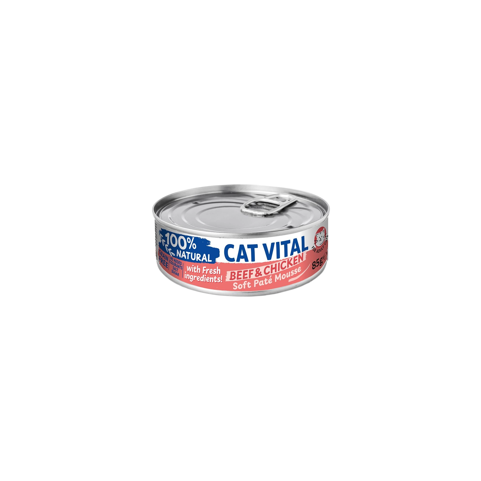 Cat Vital konzerv mousse marhával és csirkével felnőtt macskáknak 85g