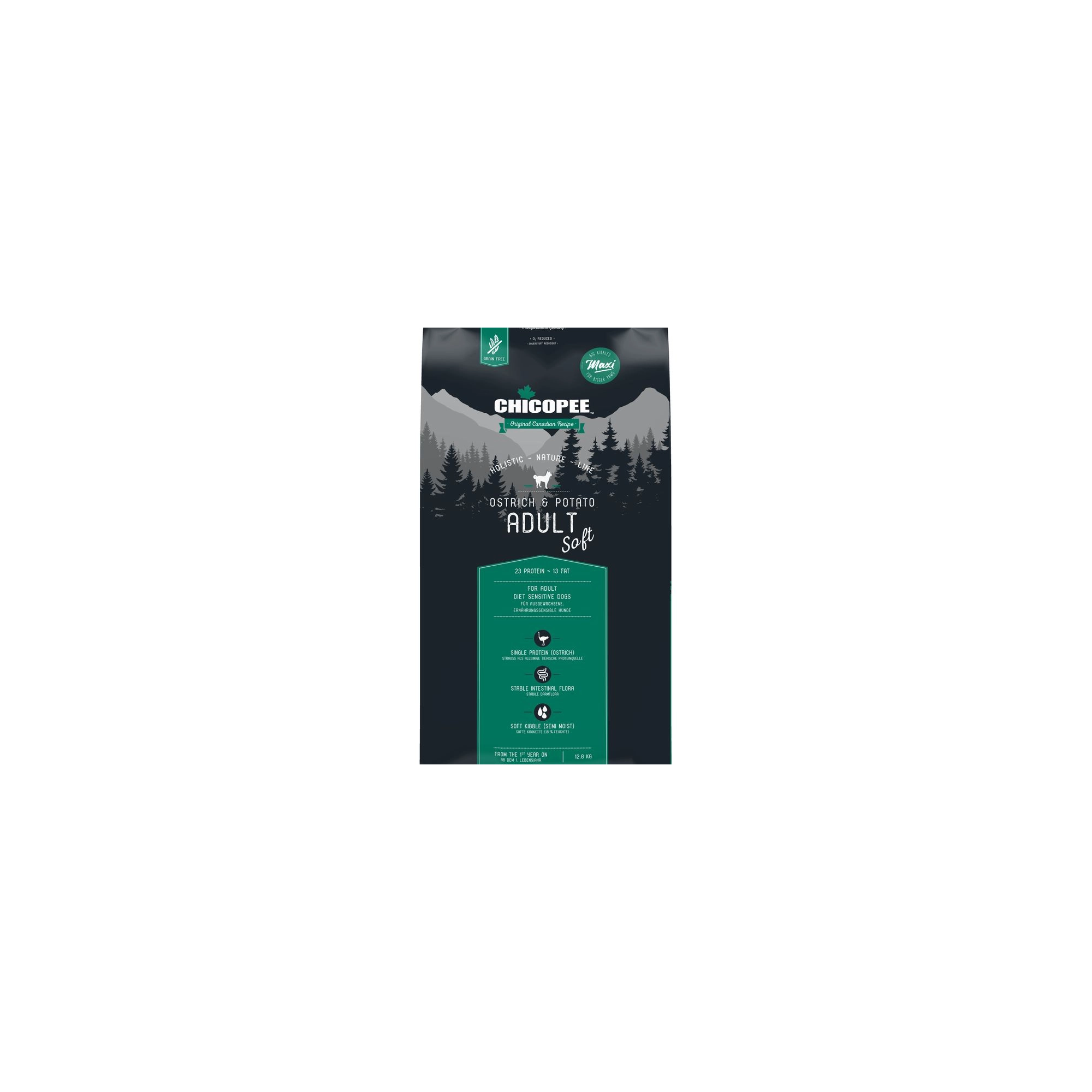Chicopee HNL Grain Free Soft Adult Ostrich & Potato Maxi 12kg