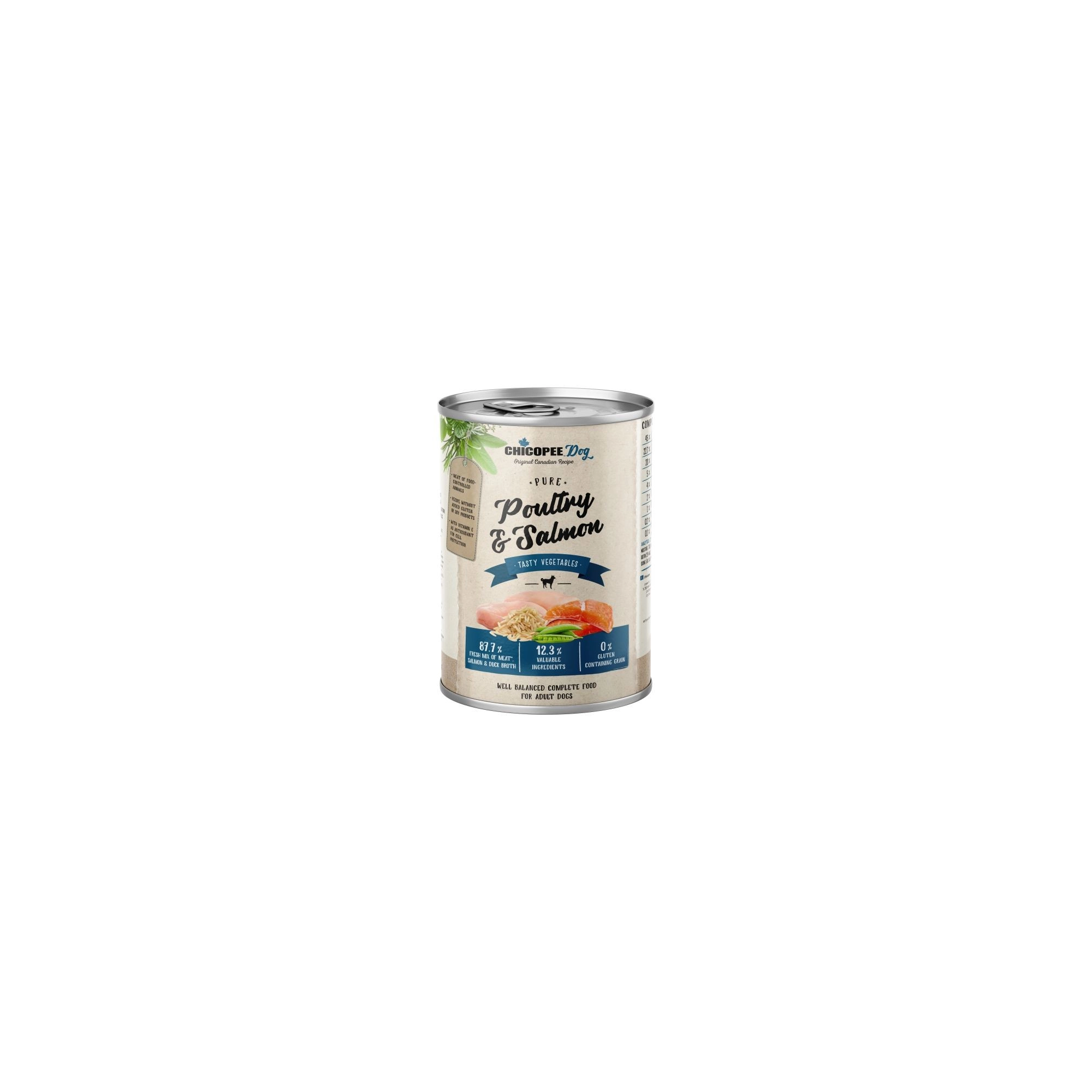 Chicopee konzerv Dog Adult Pure Poultry & Salmon fillet 400g