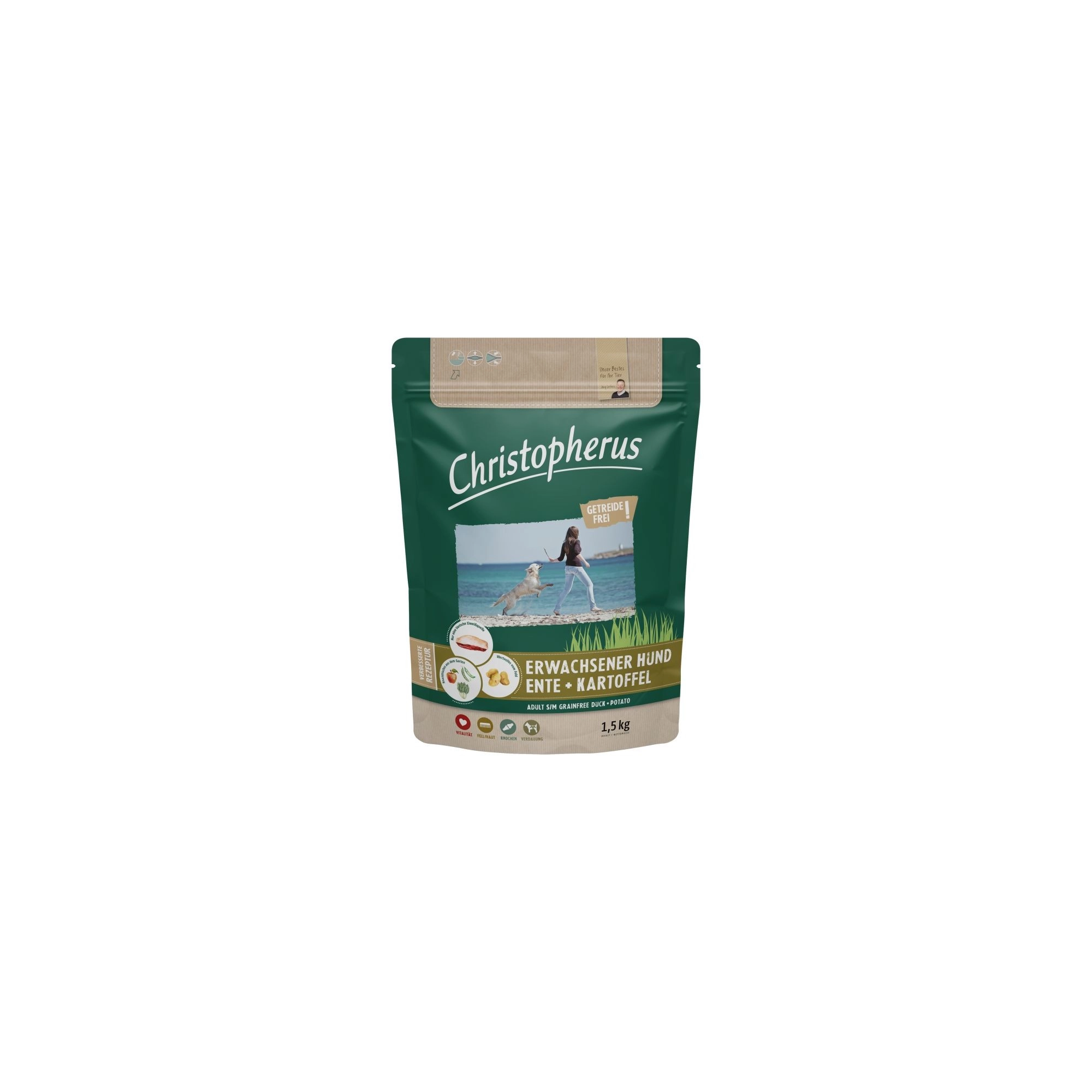 Christopherus Dog Adult Grainfree Kacsa és burgonya Small & medium 1,5kg
