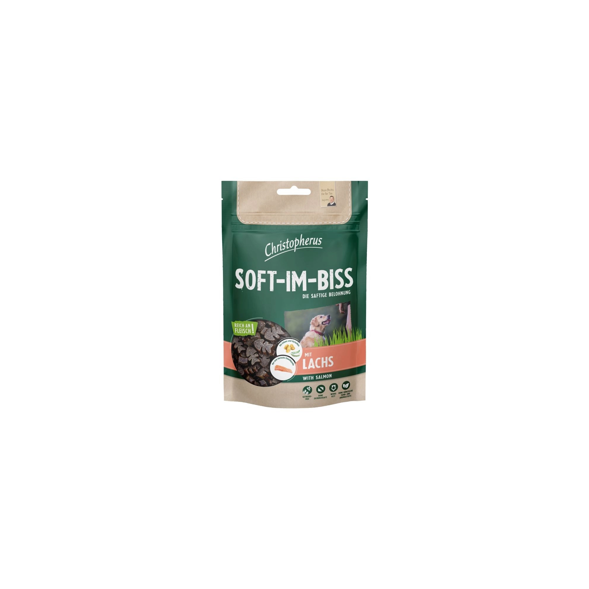 Christopherus Dog Jutalomfalat Grain Free Soft-Im-Biss Lazac 125g