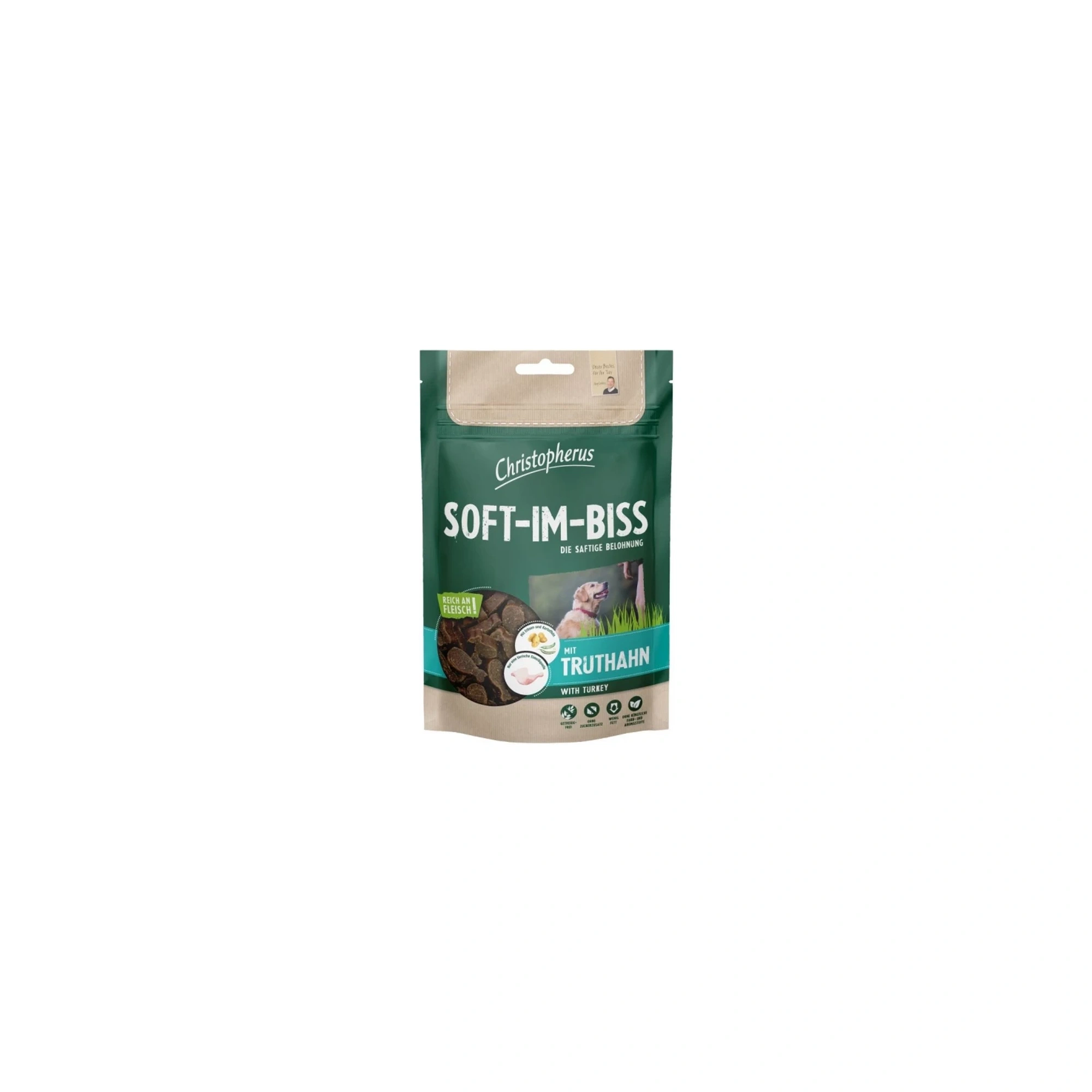 Christopherus Dog Jutalomfalat Grain Free Soft-Im-Biss Pulyka 125g