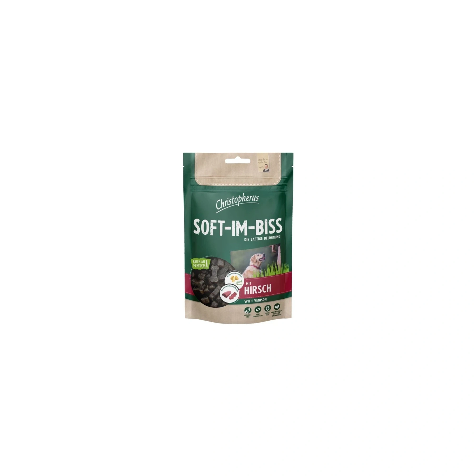 Christopherus Dog Jutalomfalat Grain Free Soft-Im-Biss Szarvas 125g