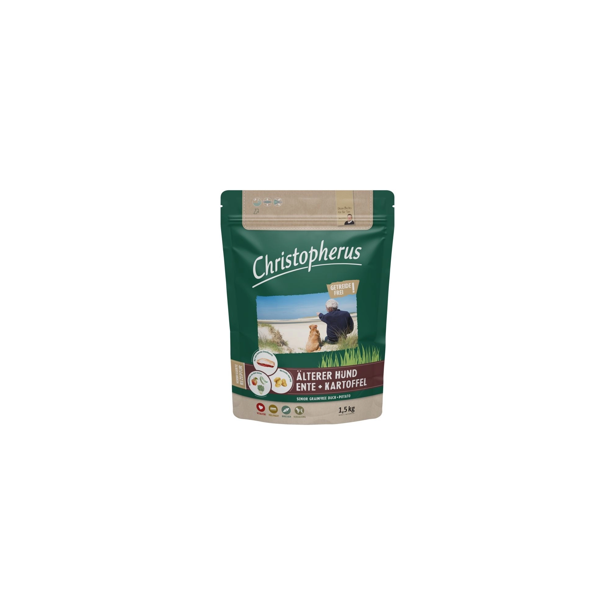 Christopherus Dog Senior Grainfree Kacsa és burgonya 1,5kg