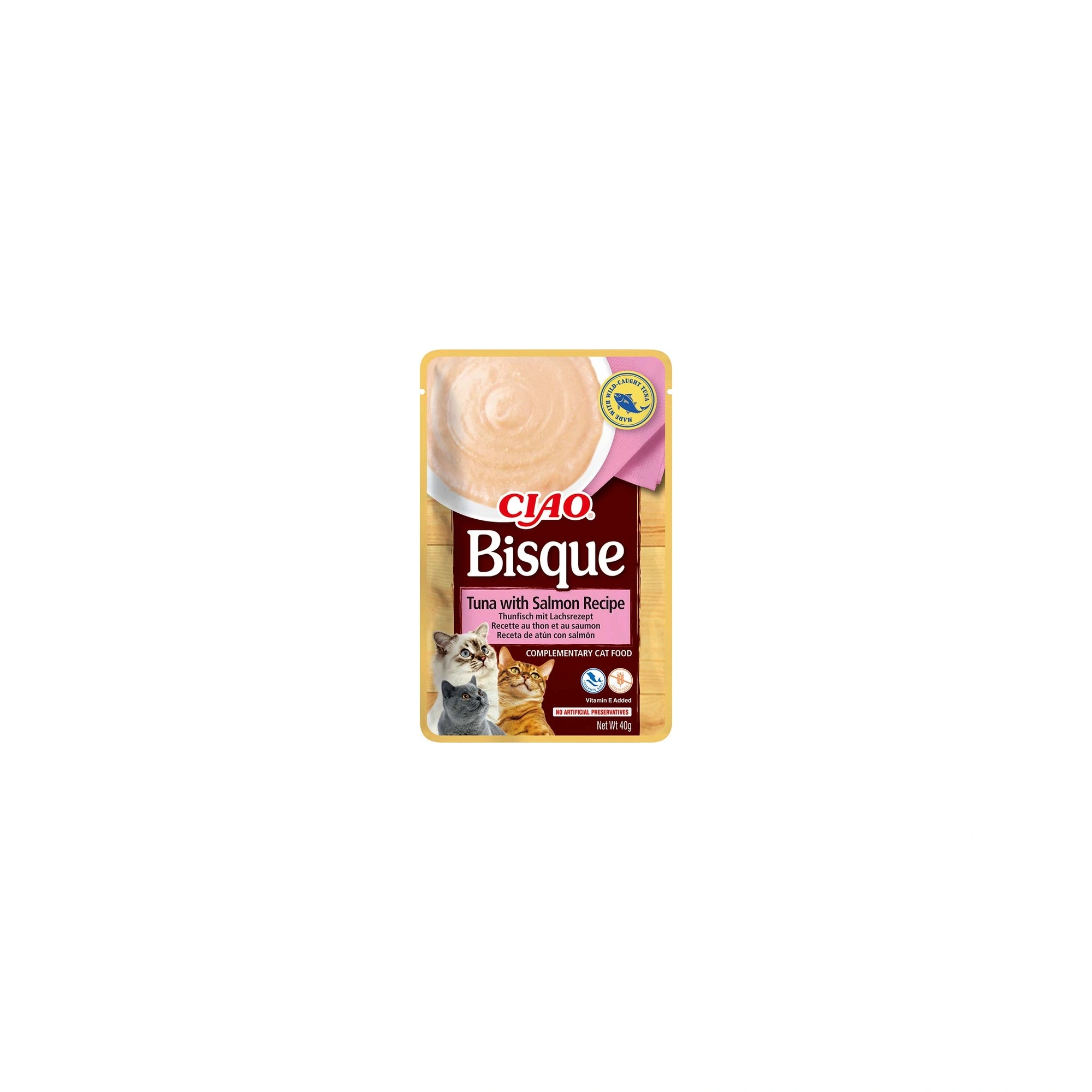 Ciao Bisque Macska Krémleves Tonhallal és Lazaccal 40g
