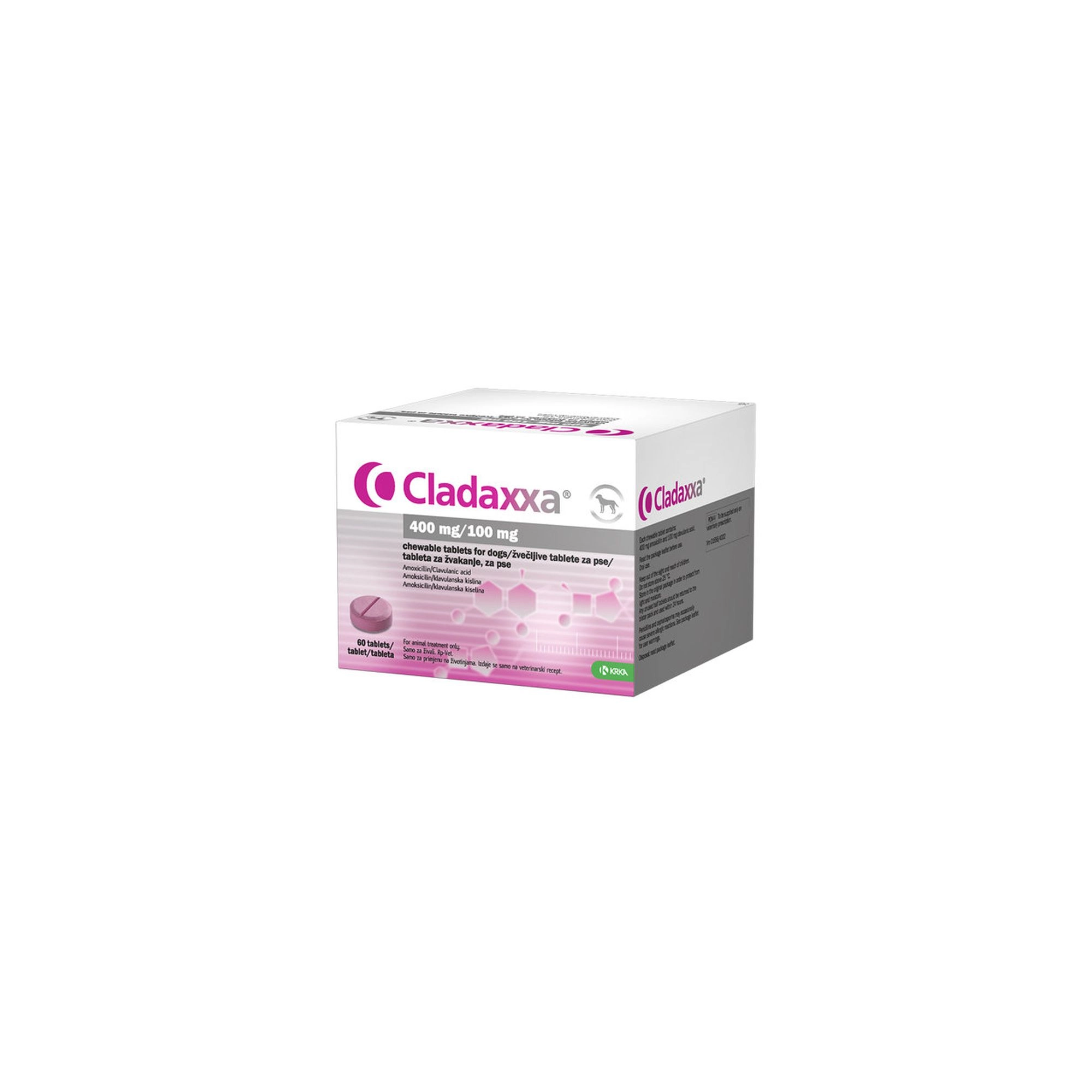 Cladaxxa 400 mg/100 mg rágótabletta kutyák részére A.U.V. 60X