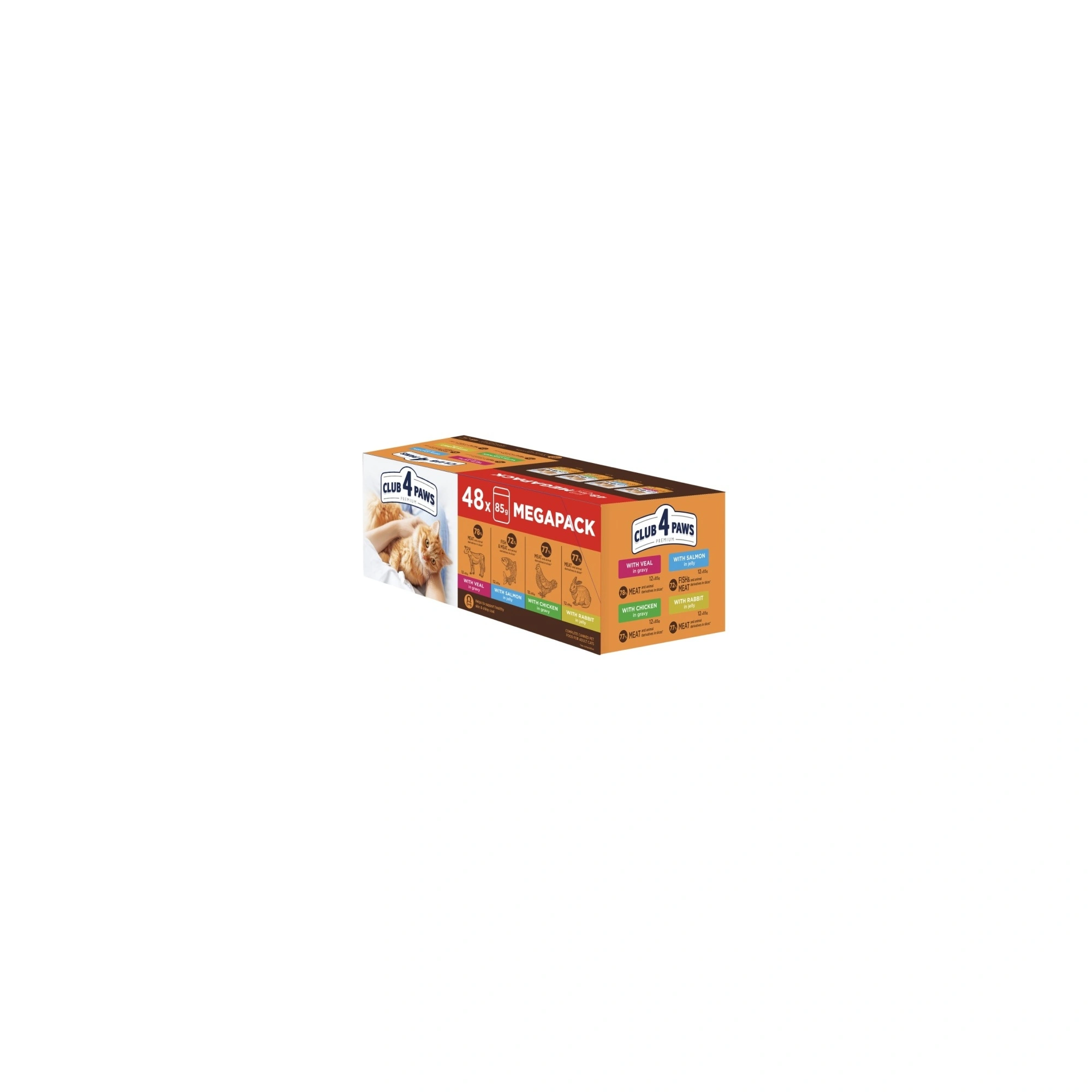 Club 4 Paws Premium Alutasakos Macskaeledel Multipack 48*85g