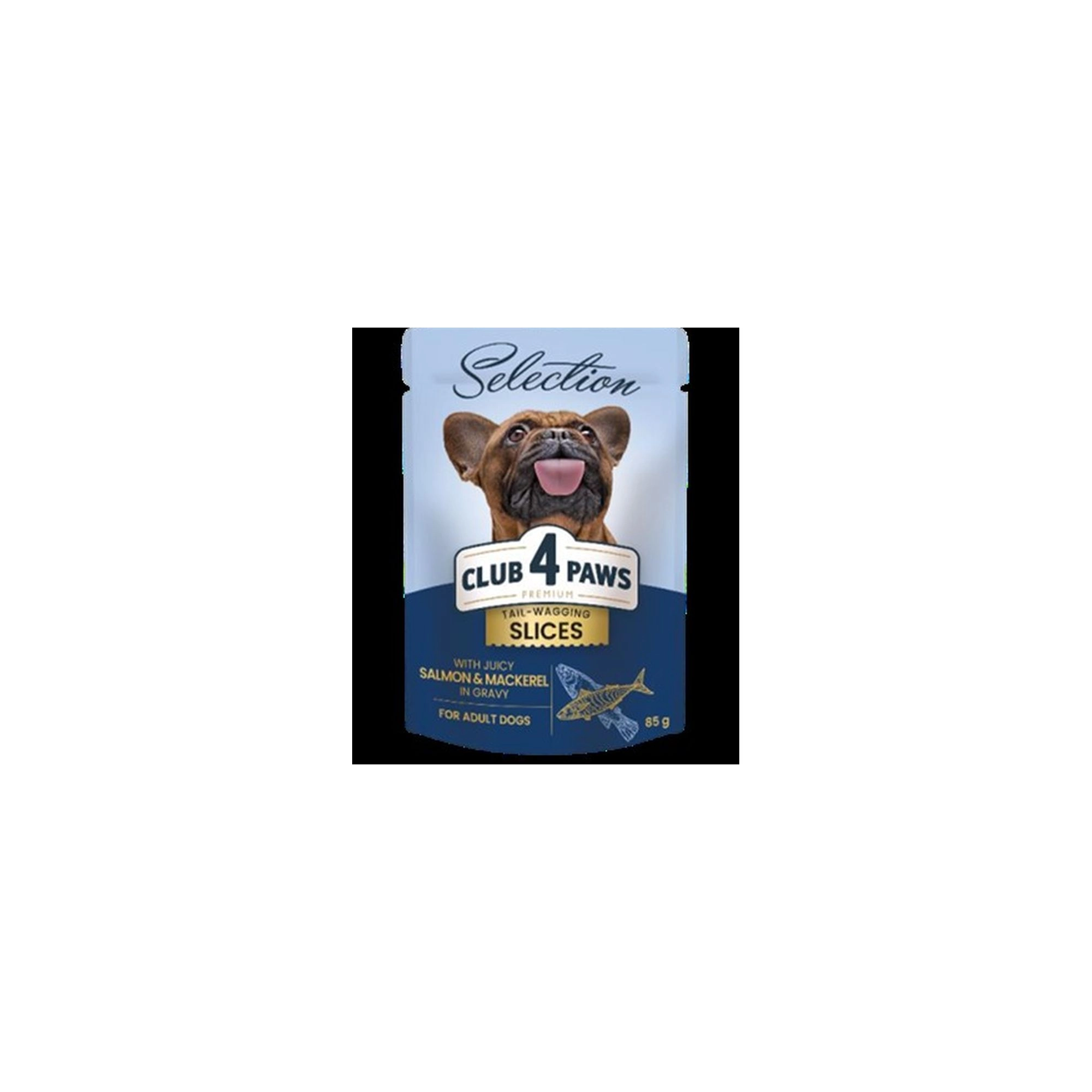 Club 4 Paws Premium Plusz Alutasakos Válogatás Lazaccal és Makrélával Szószban 85g