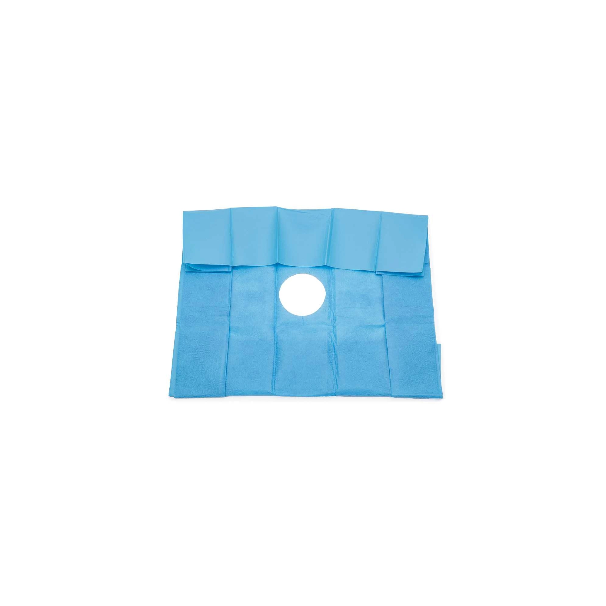 Steril ablakos sebészeti drapéria, 75x90 cm, O 10 cm, kék