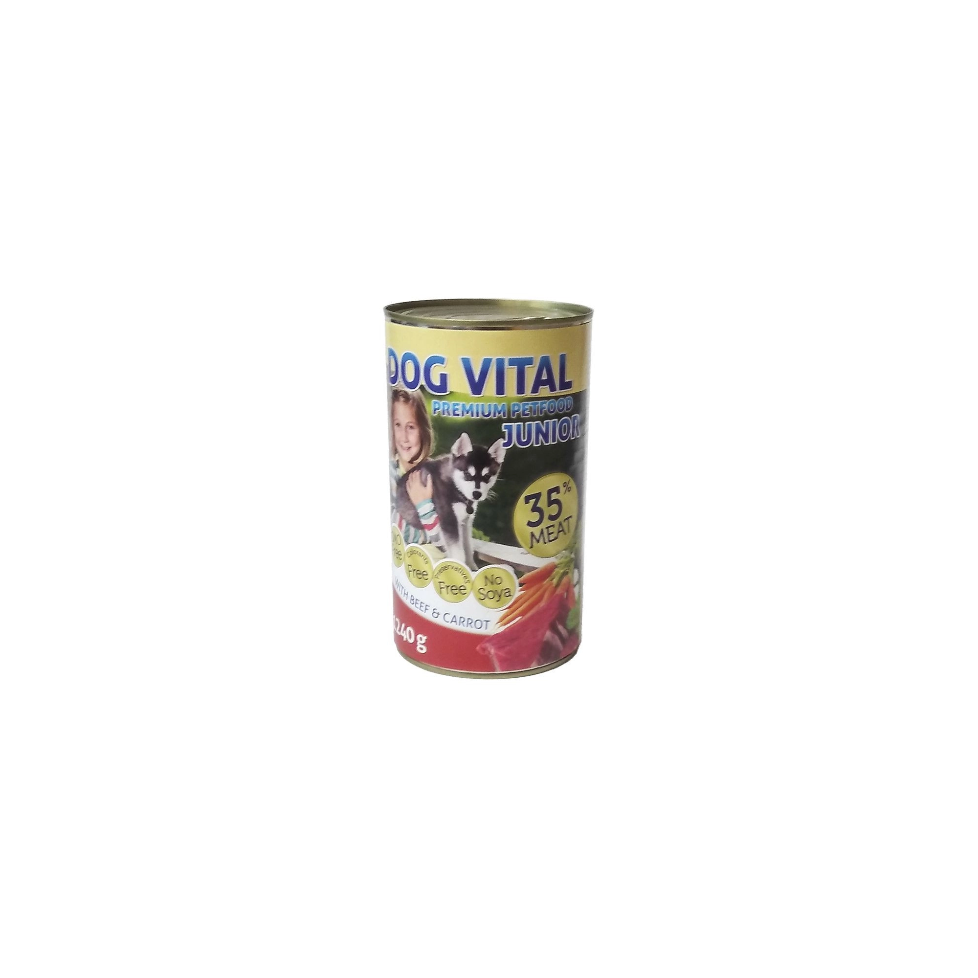 Dog Vital Junior konzerv Beef&carrot 1240g