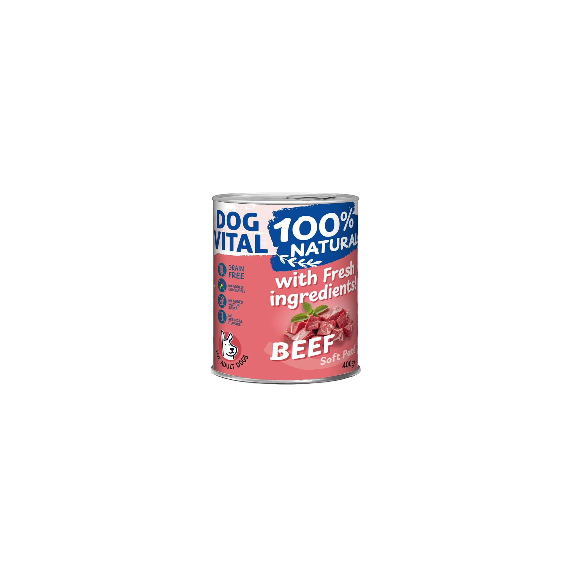 Dog Vital konzerv 100% Natural Soft Paté Beef - marha 400g