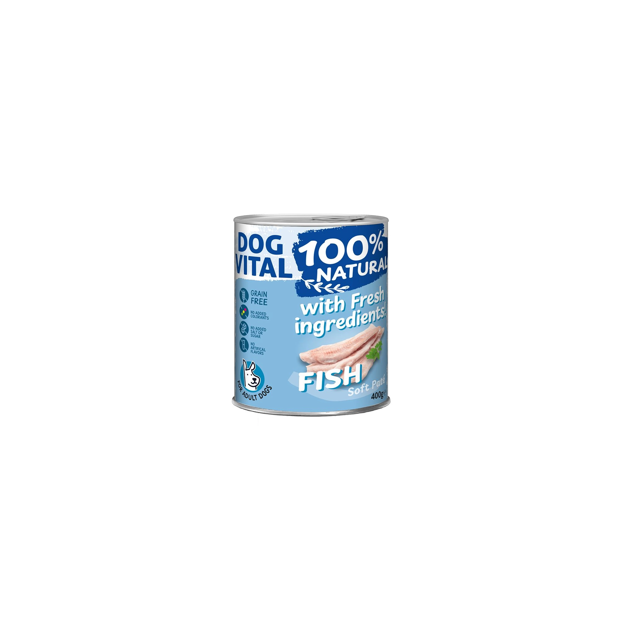 Dog Vital konzerv 100% Natural Soft Paté Fish - hal 400g