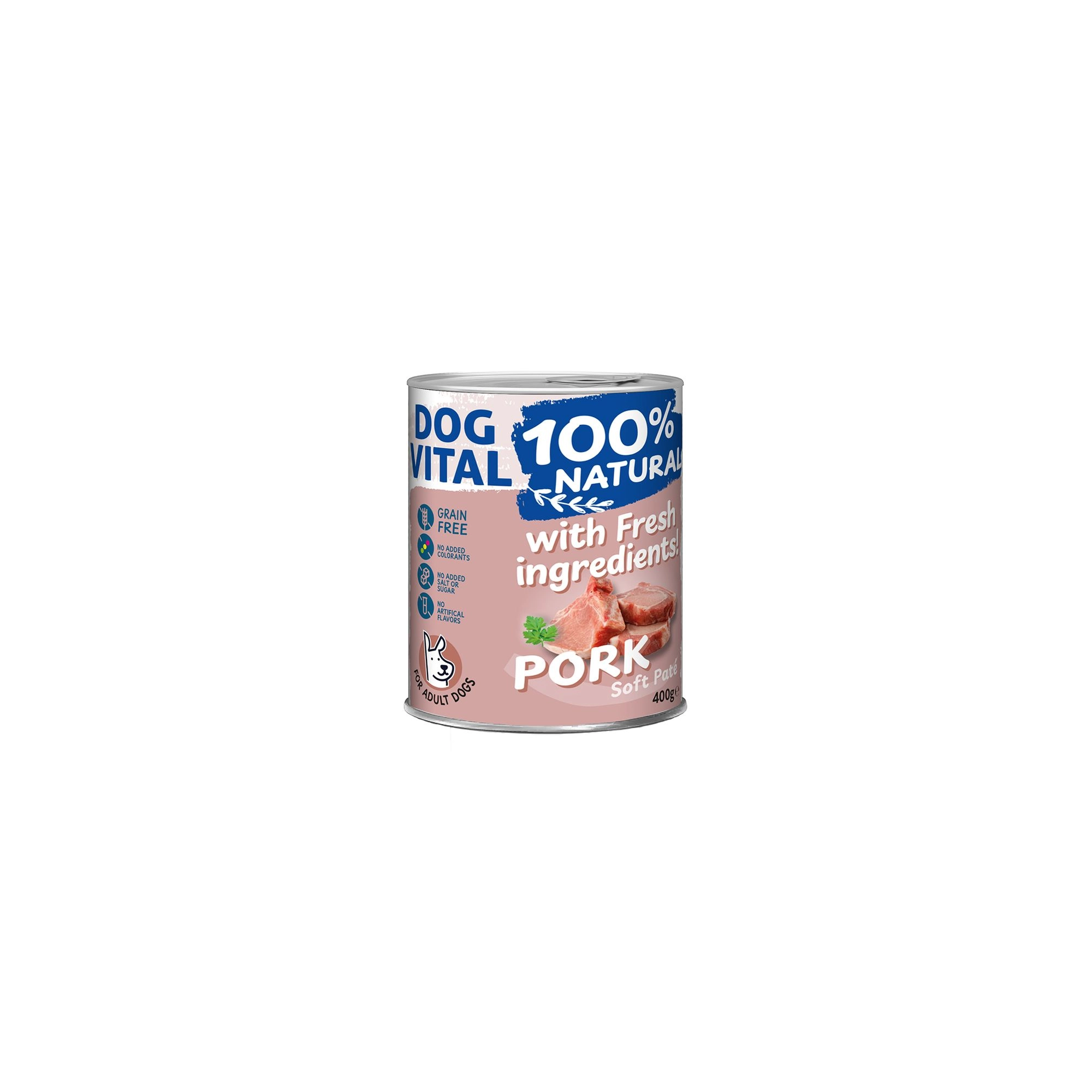 Dog Vital konzerv 100% Natural Soft Paté Pork - sertés 400g