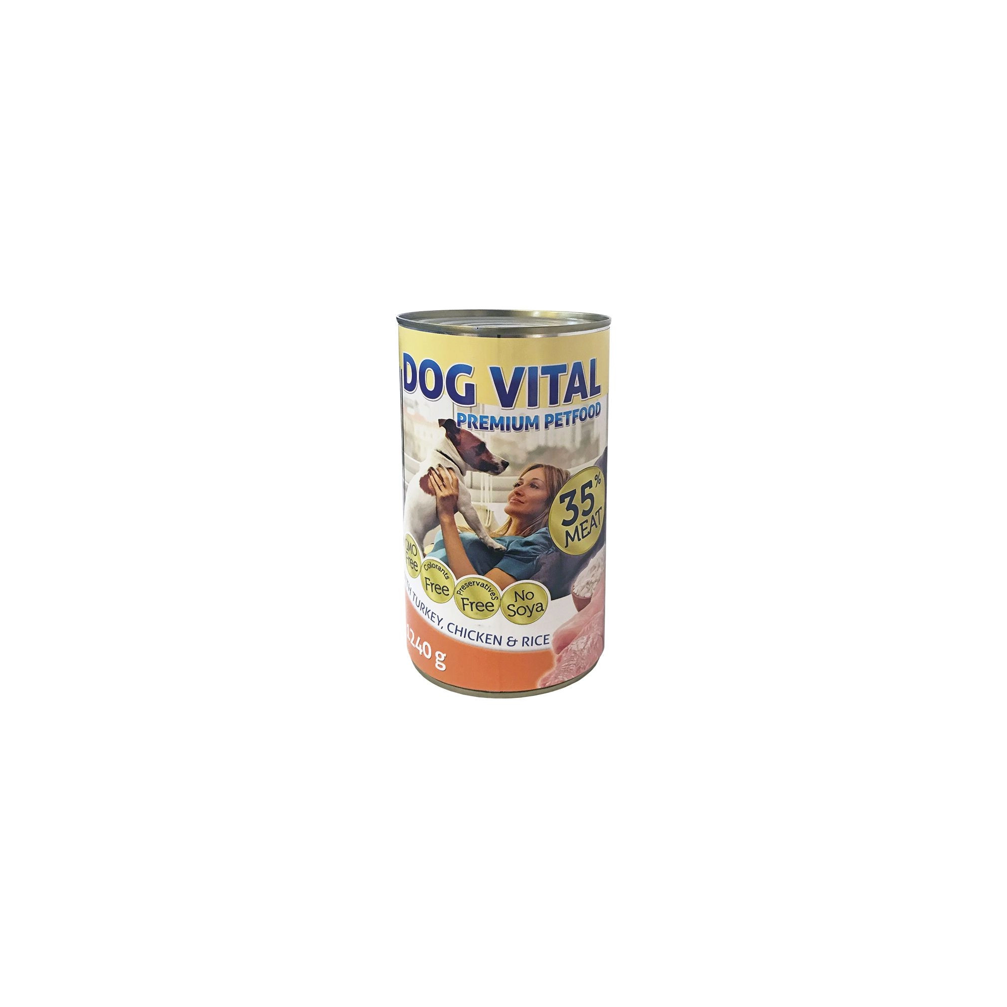 Dog Vital konzerv pulyka, csirke, rizs 1240g