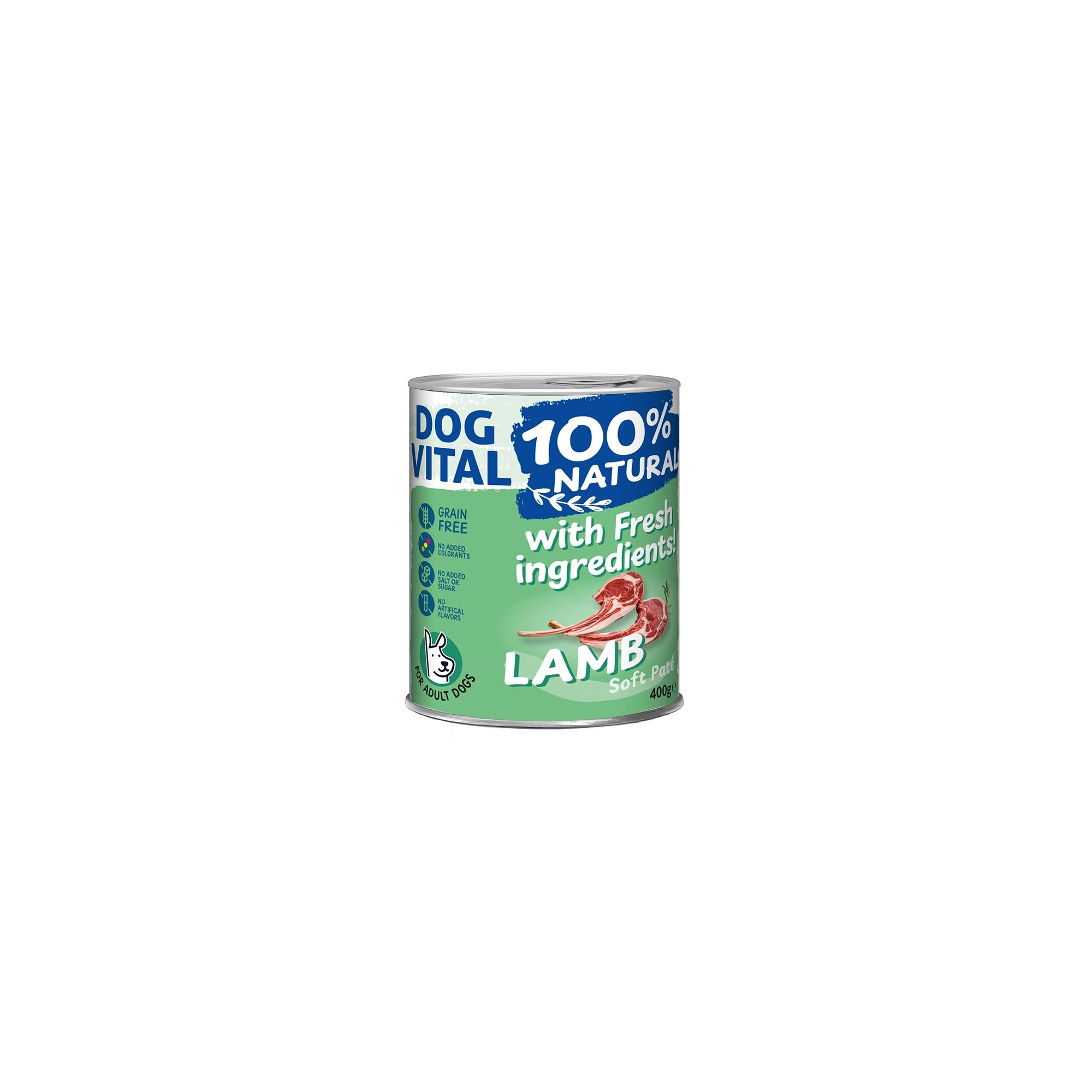 Dog Vital konzerv 100% Natural Soft Paté Lamb - bárány 400g