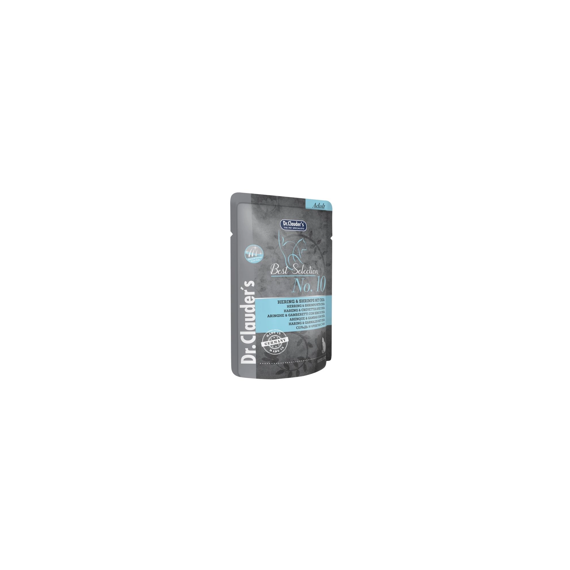 Dr.Clauders Cat Best Selection No10 Alutasak Hering & garnéla chia maggal 85g