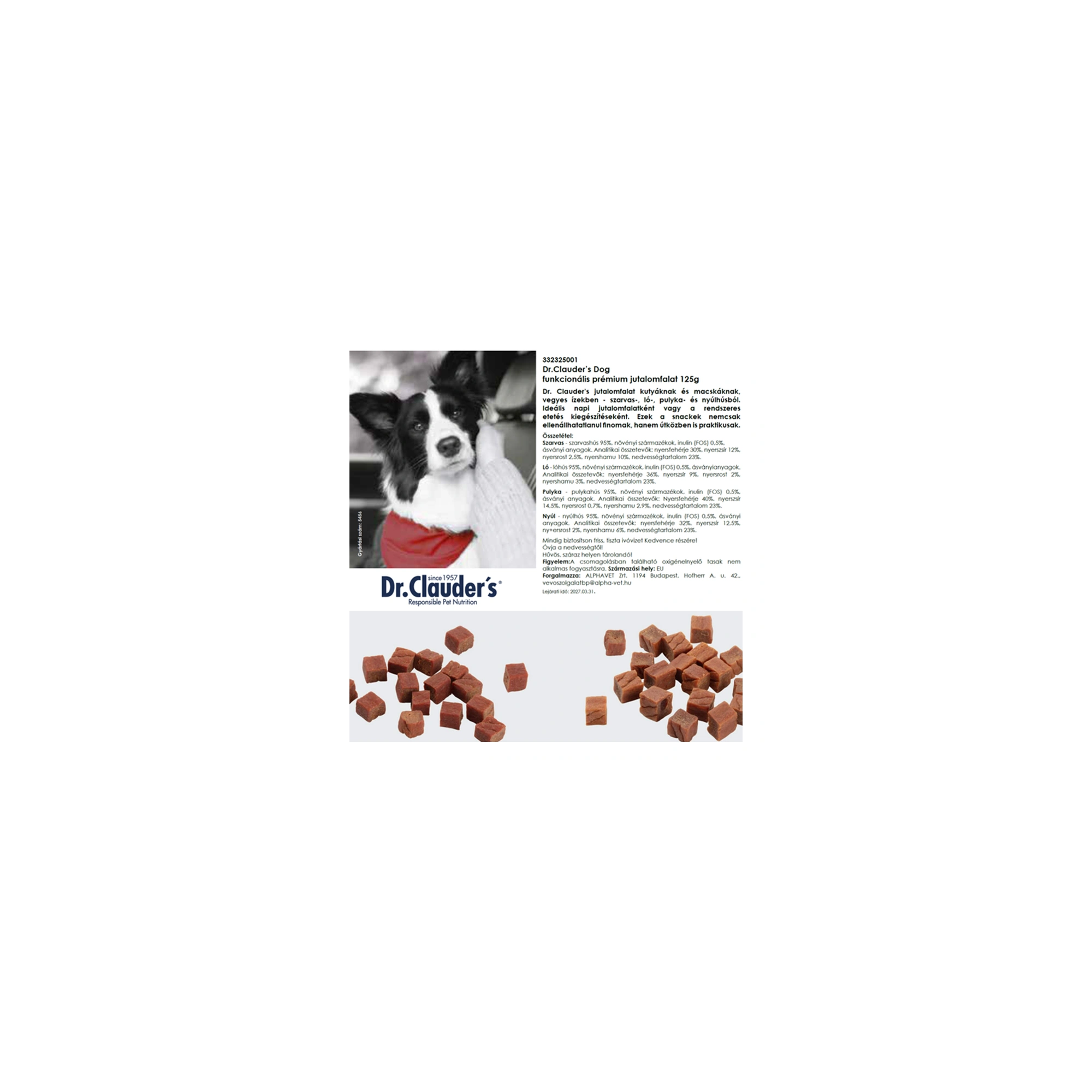 Dr.Clauders Dog Jutalomfalat Trainee snack vegyes ízek 125g