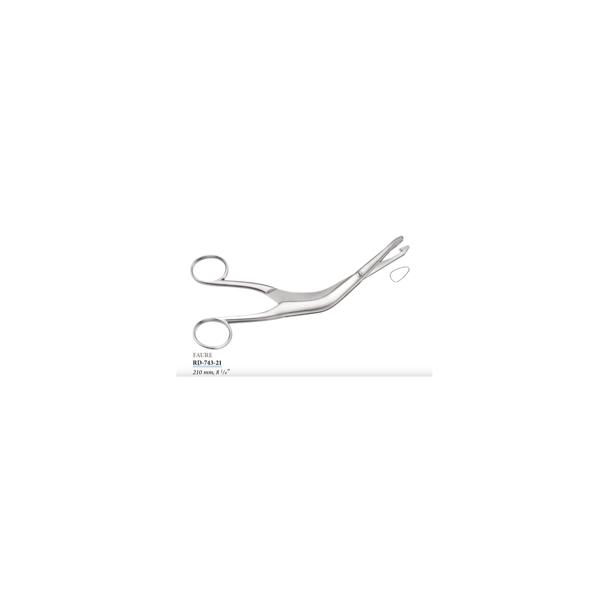 Faure mintavevő fogó, 210 mm
