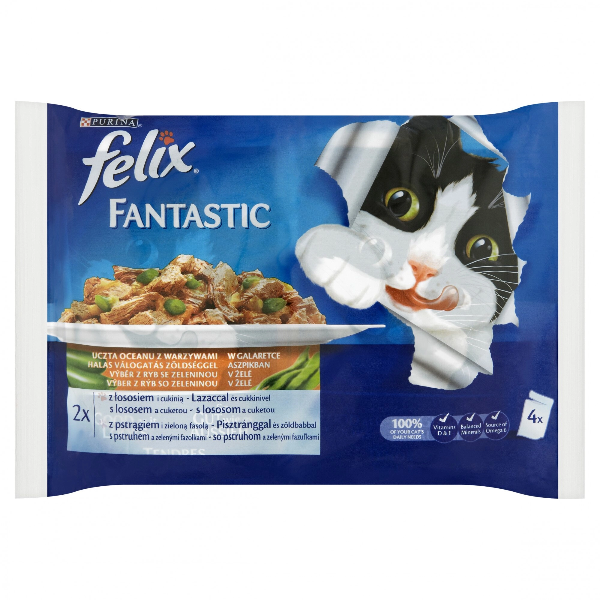 Felix Fantastic Duo alutasak Multipack Halas Válogatás Zöldségekkel Aszpikban 4x85g