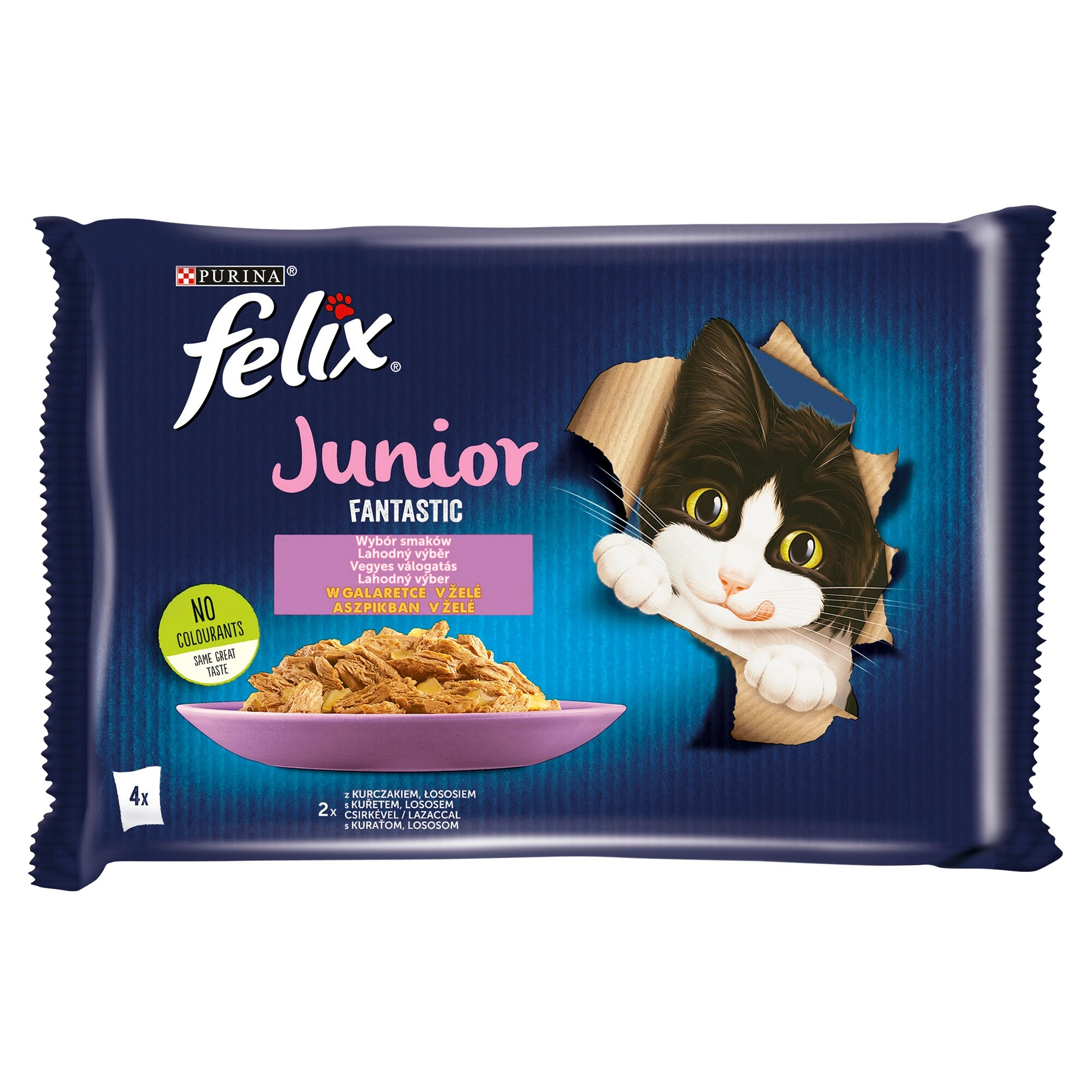 Felix Fantastic alutasak Multipack Junior Csirkével és Lazaccal Aszpikban 4x85g