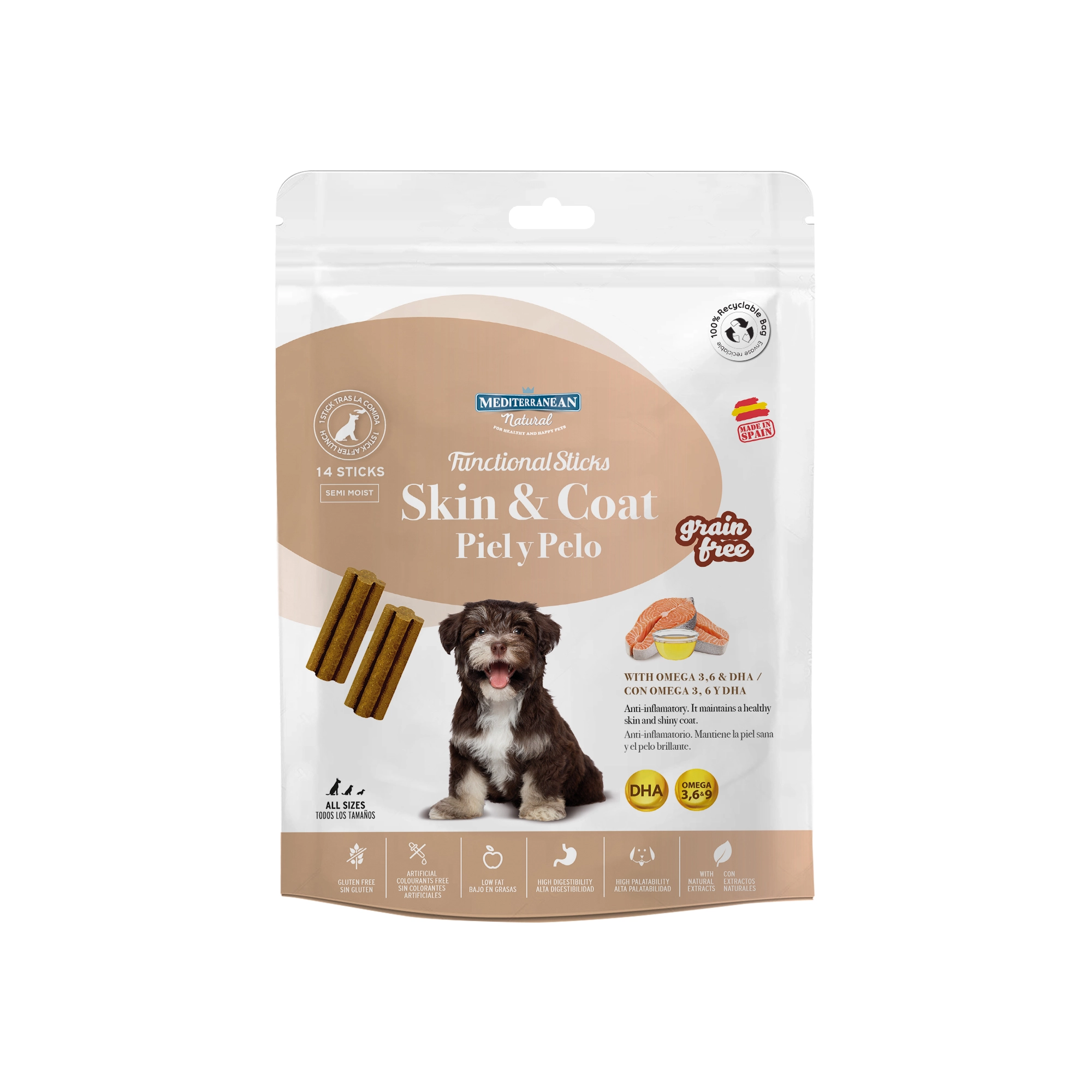 Funkcionális Jutalomfalatok - Skin&Coat a bőr és szőr támogatására 110g