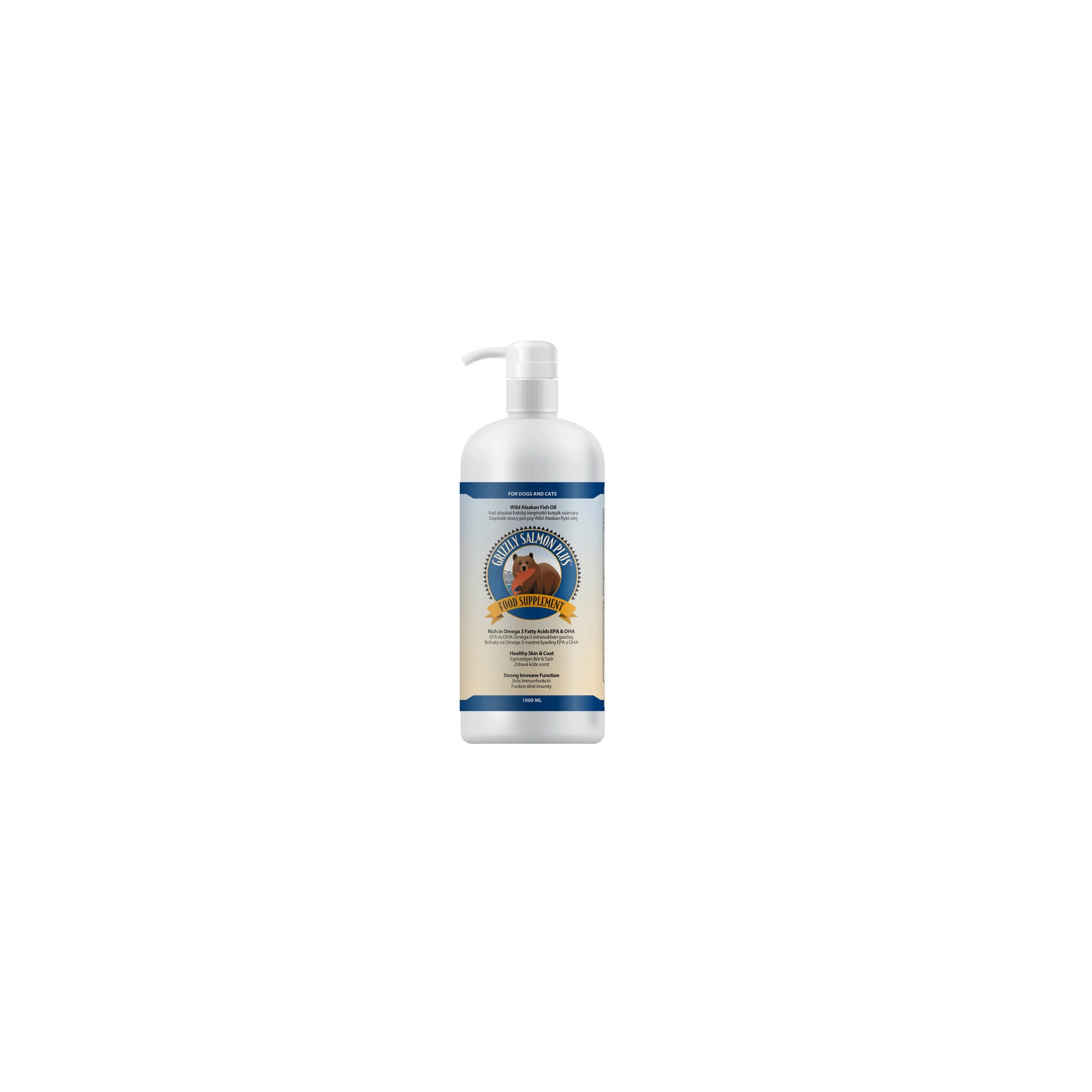 Grizzly Plus Lazac- és Tőkehalolaj 1000ml Kutyának