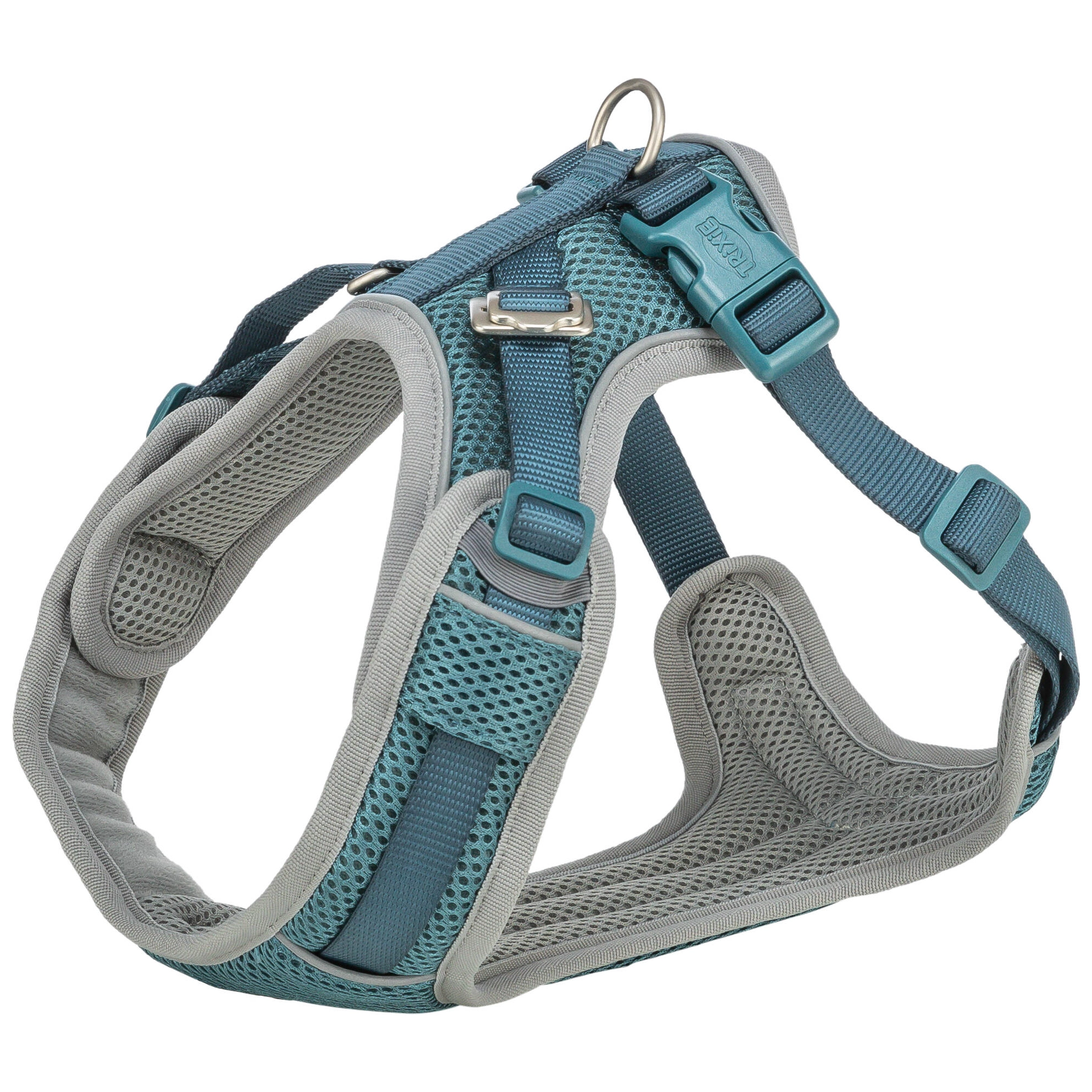 Trixie Hám Premium FlexMesh, M: 58–80 cm / 20 mm, petrol