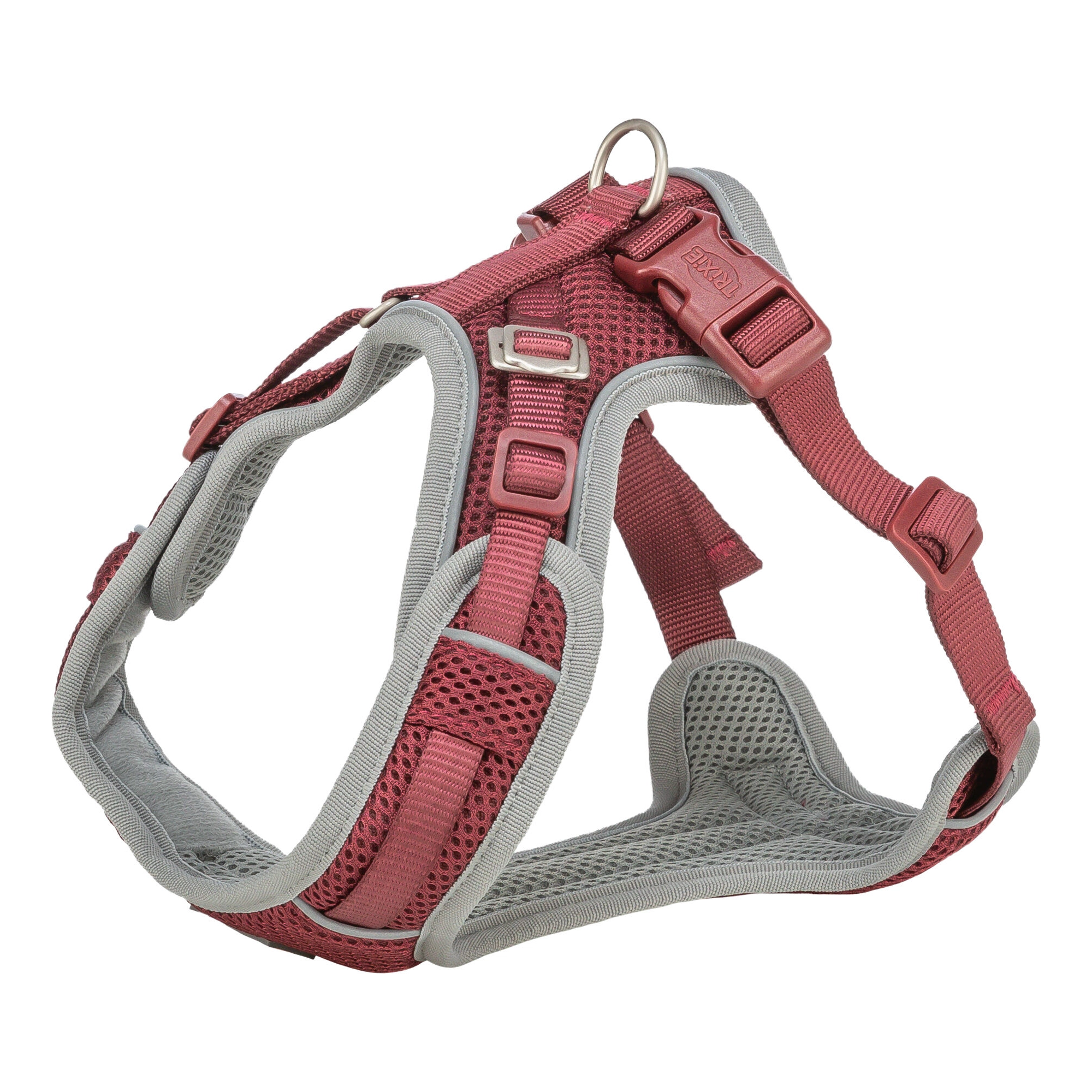 Trixie Hám Premium FlexMesh, M: 58–80 cm / 20 mm, sangria