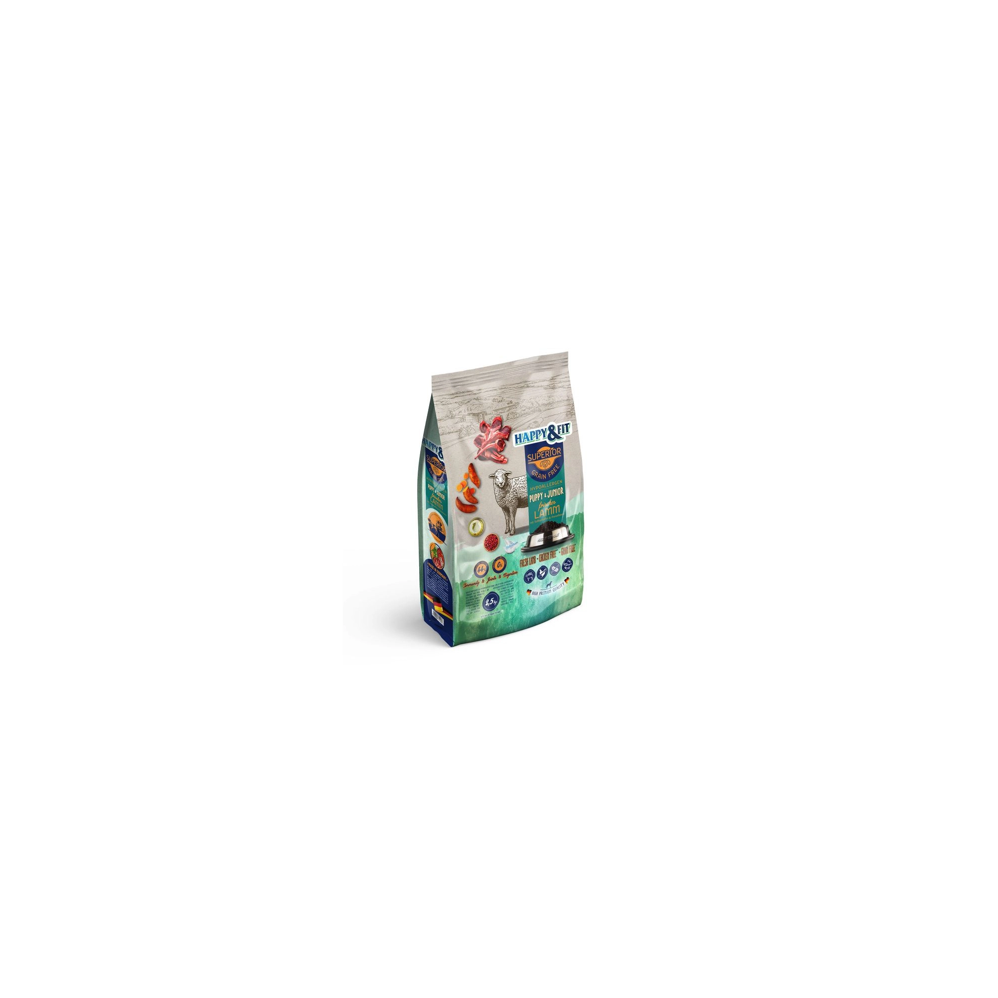 -Happy&Fit Superior Hipoallergén GF Puppy&Junior Friss bárány, édesburgonyával 2,5kg