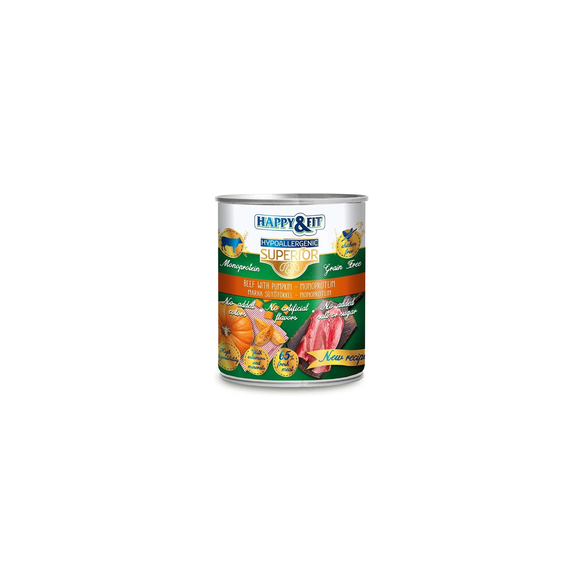 Happy&Fit Superior Dog Monoprotein Konzerv Marhahús sütőtökkel 800g